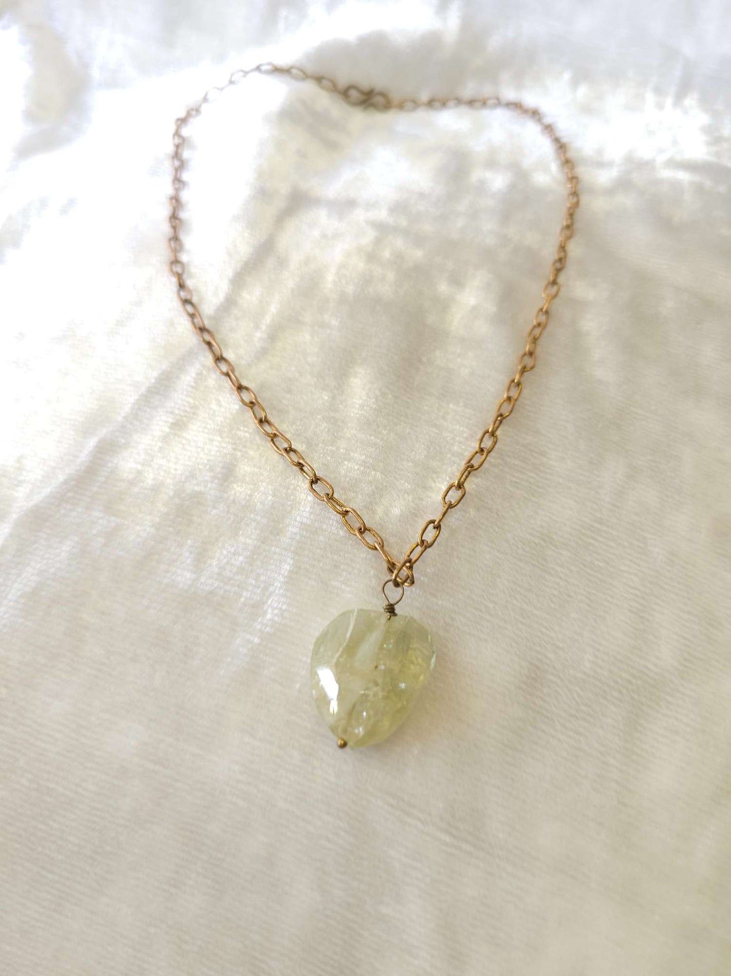 Yellow Apatite unisex Chain Necklace 2