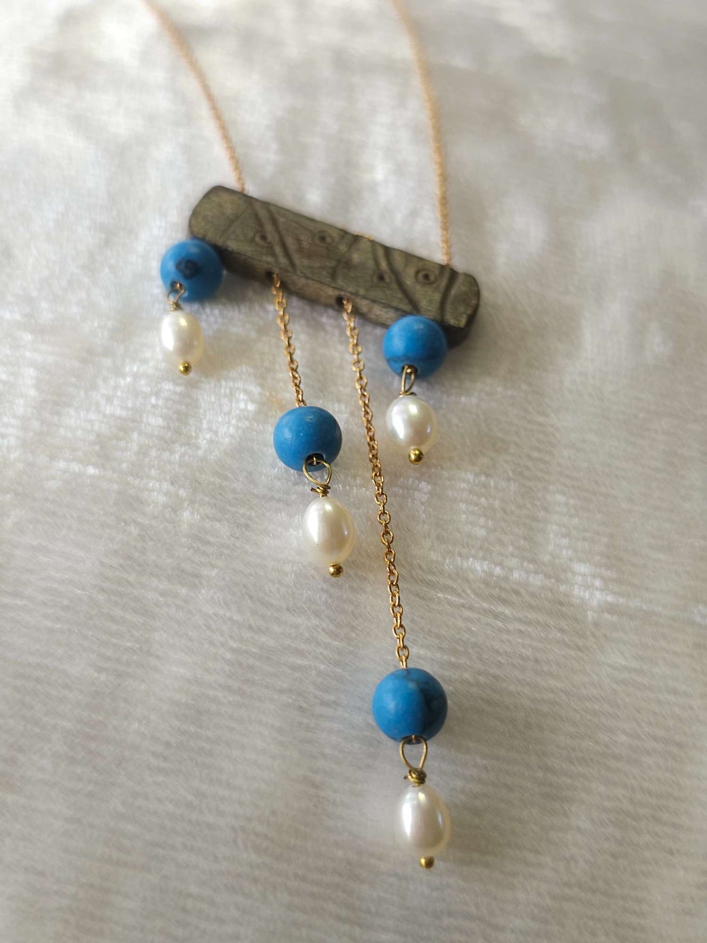 Turquoise libran bone unisex necklace