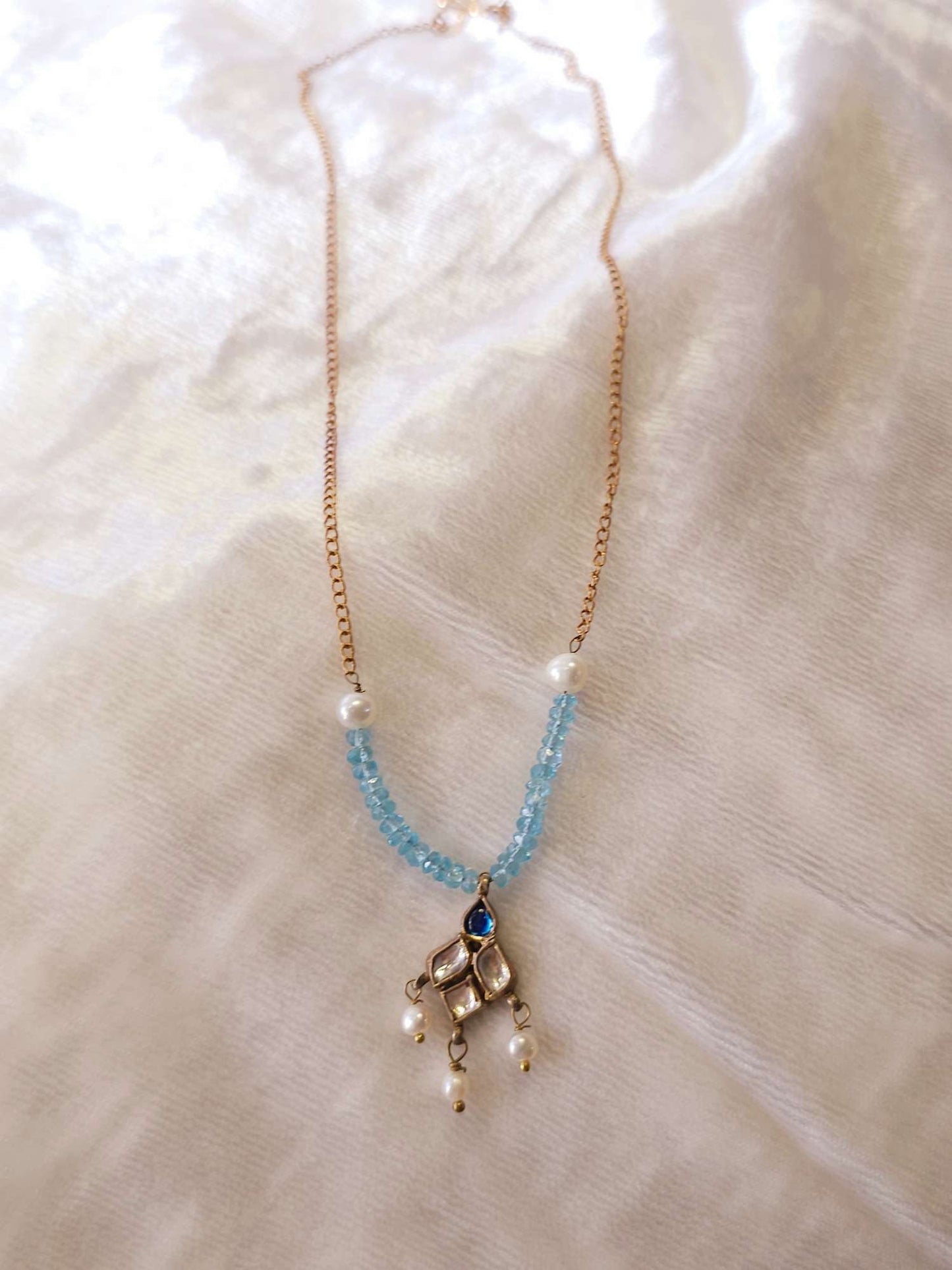 Blue topaz chain necklace