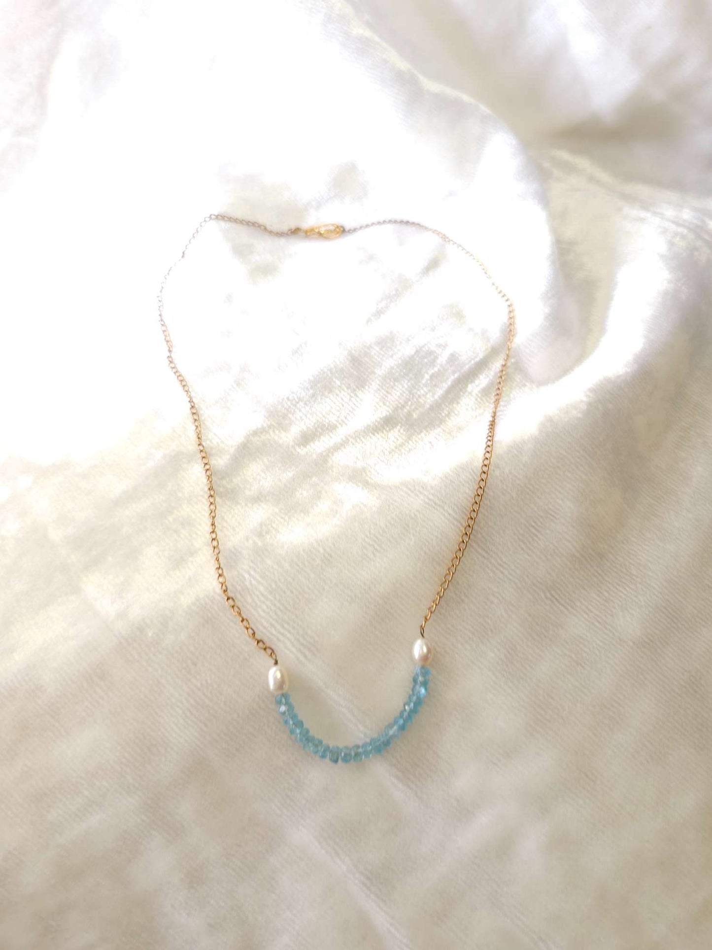 Blue topaz unisex chain necklace