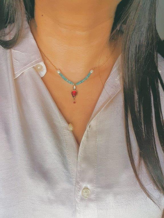 Blue topaz chain necklace