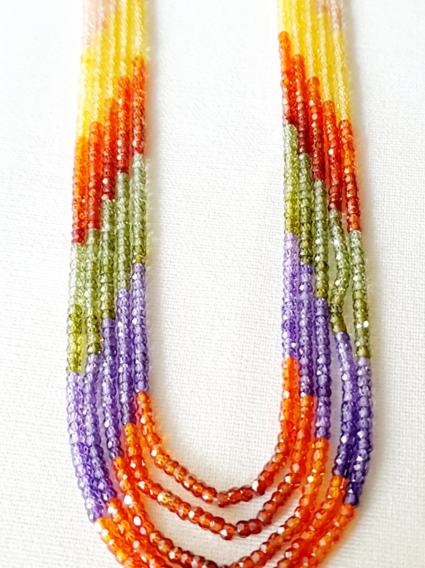 Prism crystal bead necklace