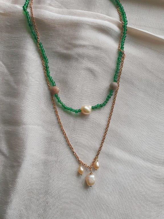Green beach pearl necklace 2