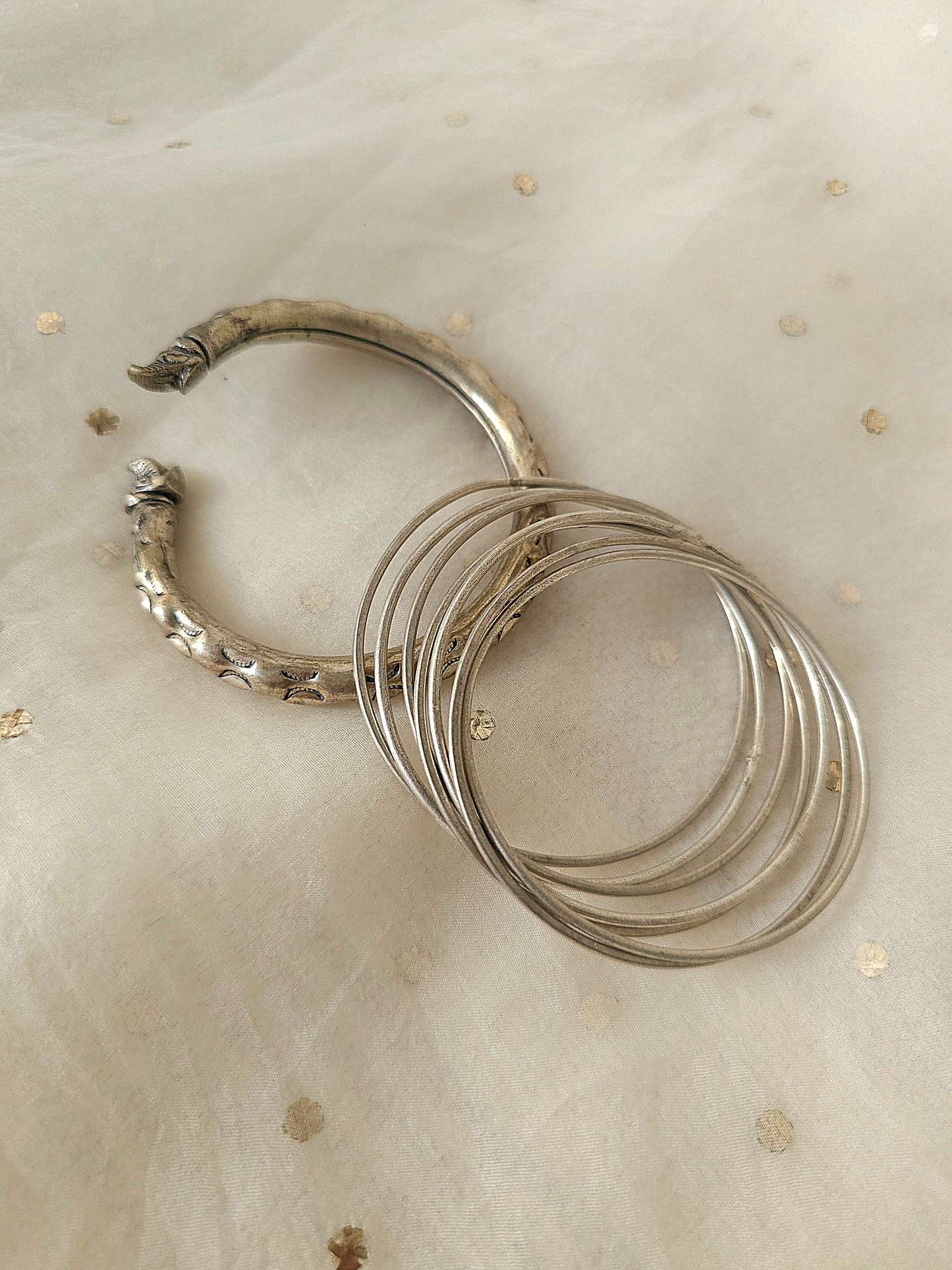 Oxidized bangle combo