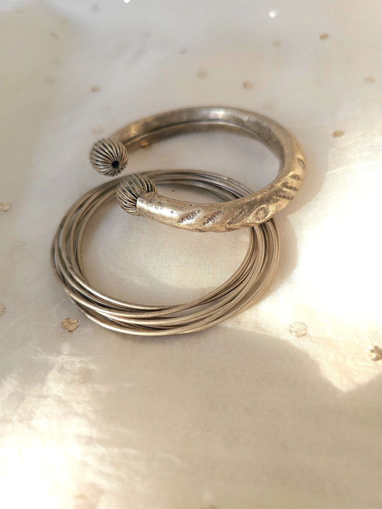 Oxidized bangle combo