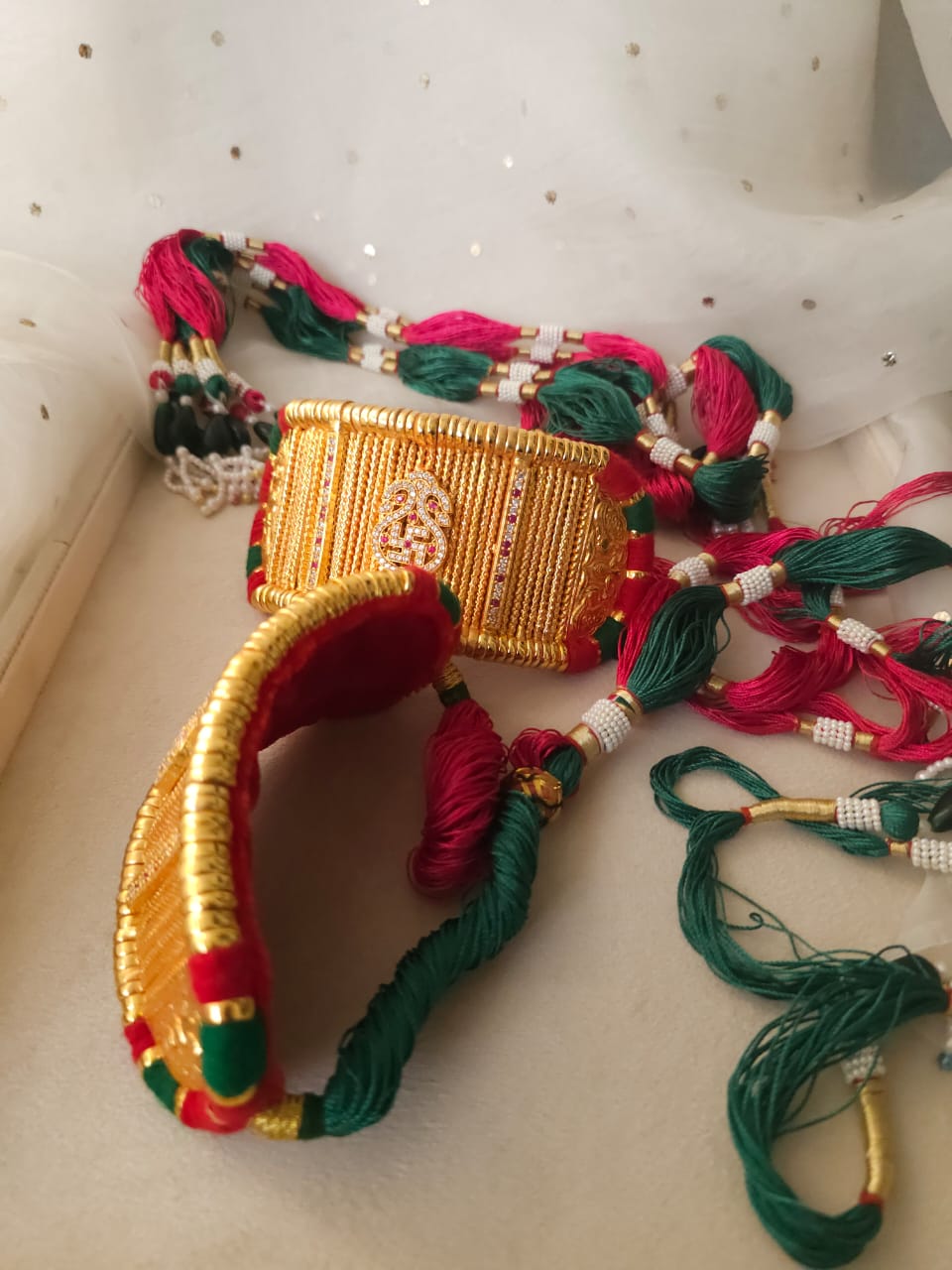 Silk tassel rajputi bajuband