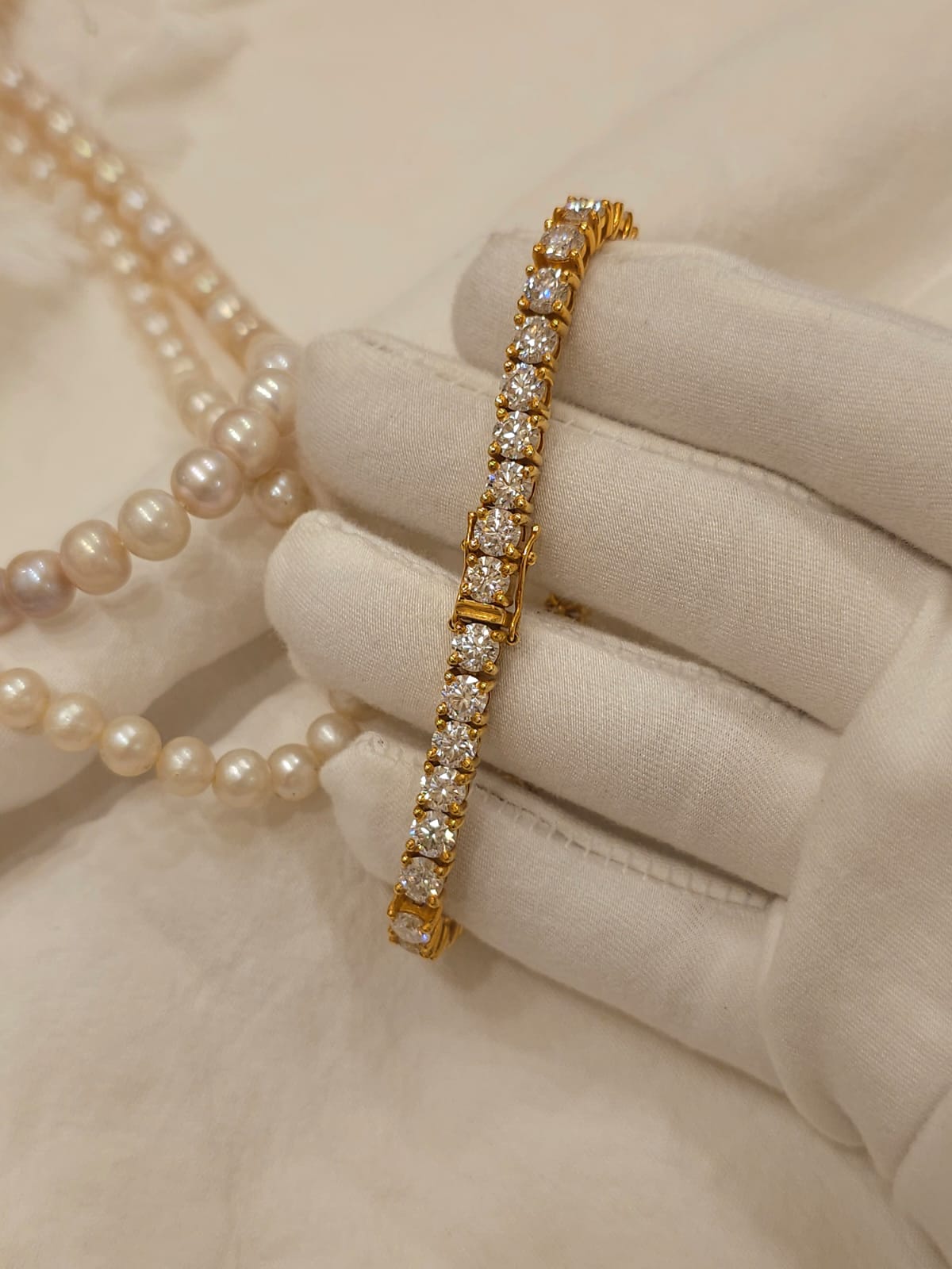 Seventeen carat moissanite bracelet