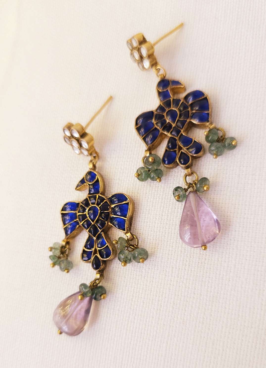 Chilling hawk amethyst earrings