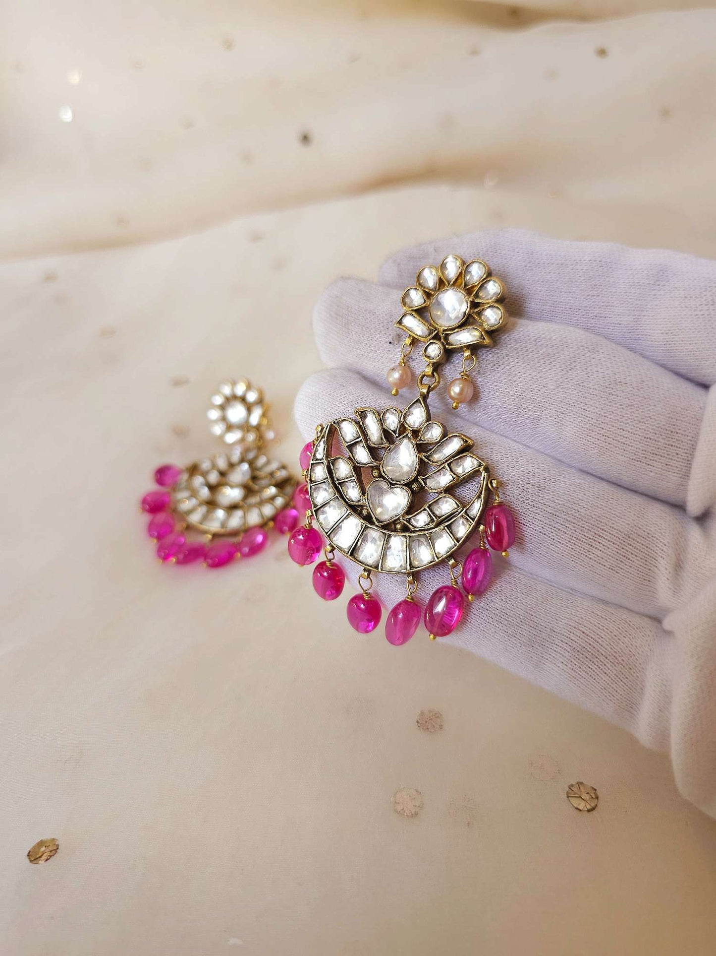 Sariska rouge pink chandbali