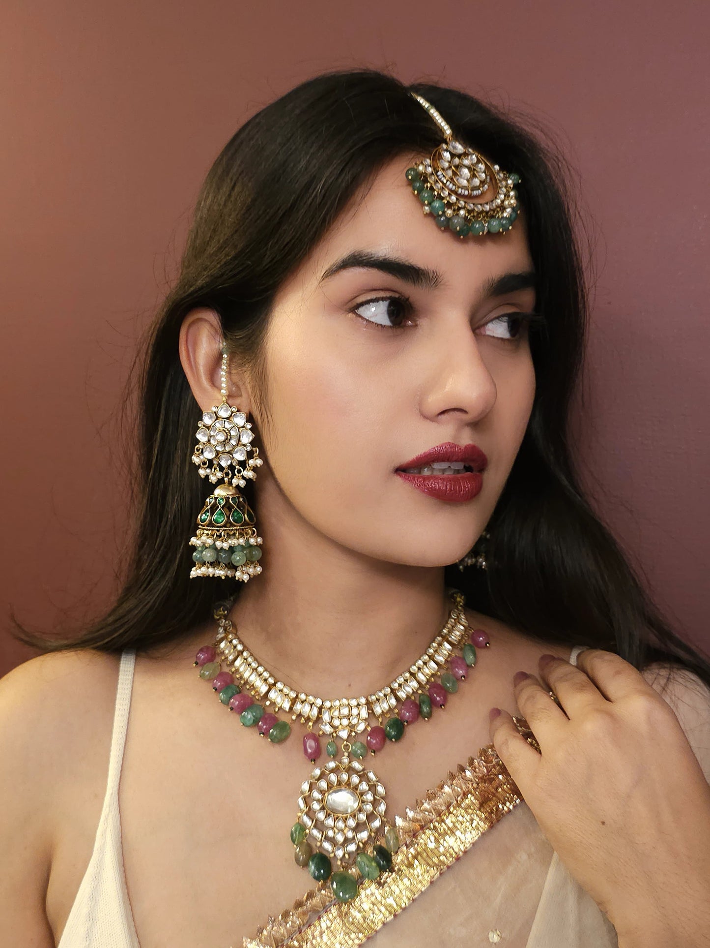 Her-highness fern jhumkas
