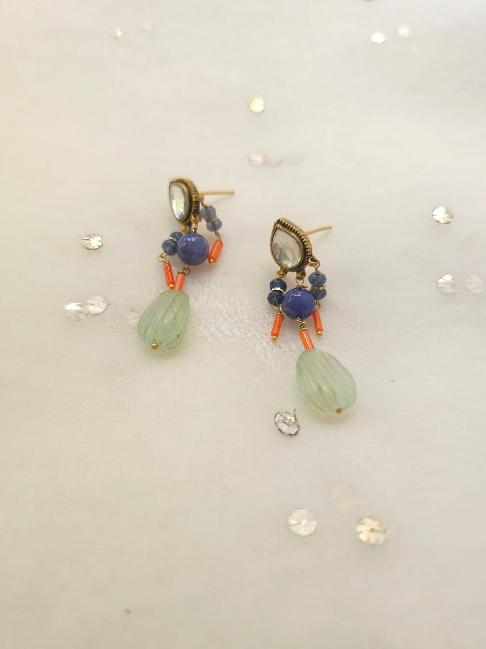 Aventurine coral earrings