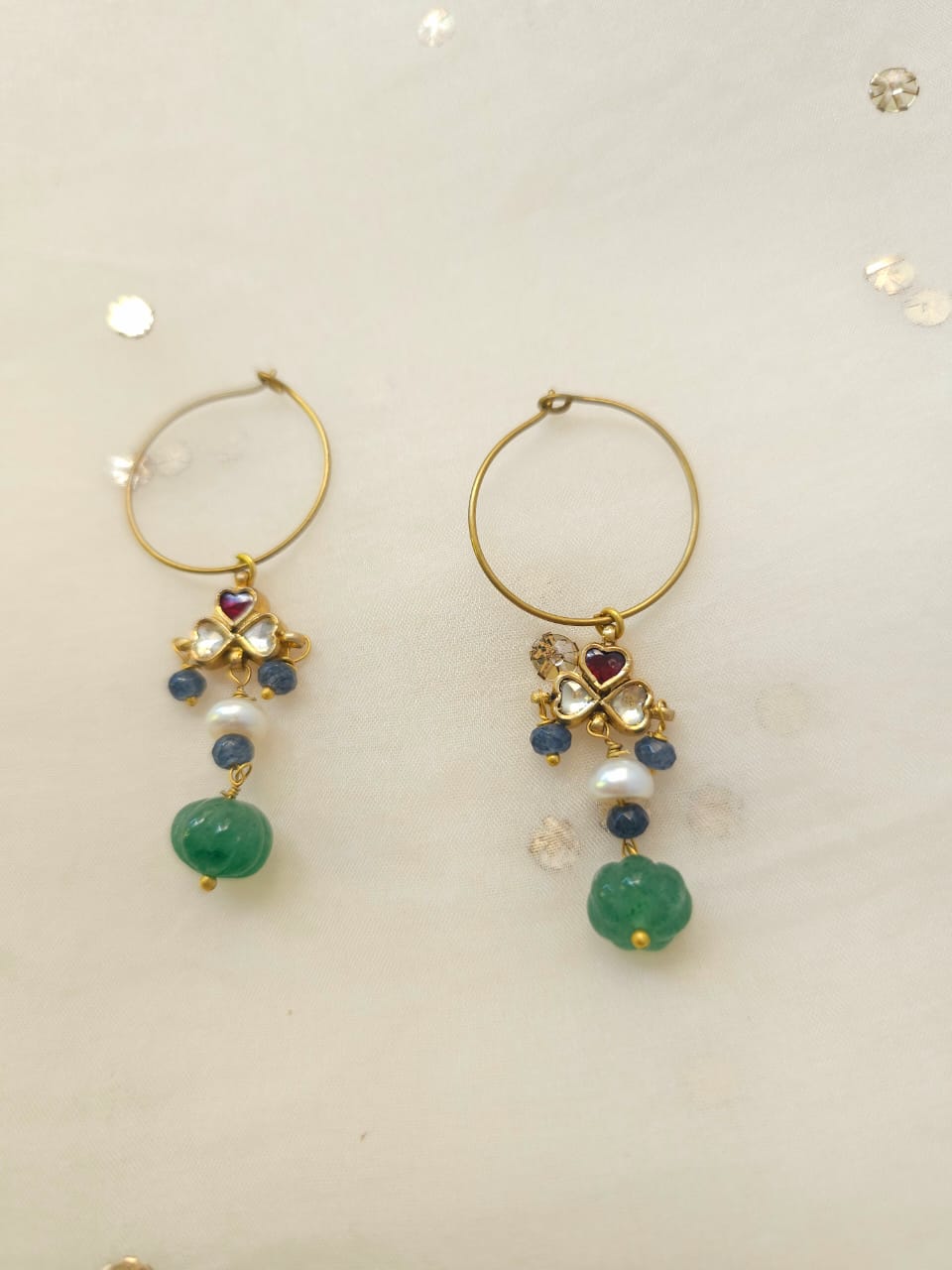 Watermelon hoop earrings