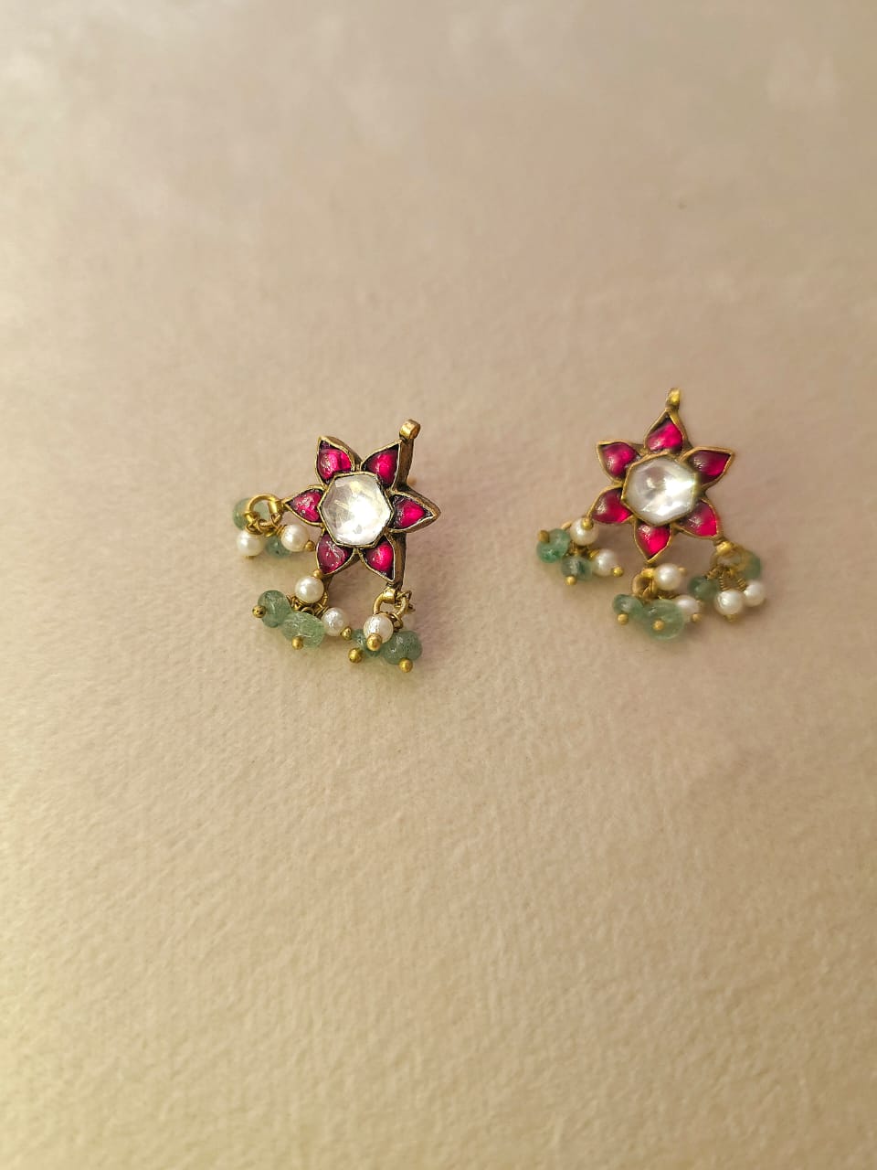 Scarlet lotus studs