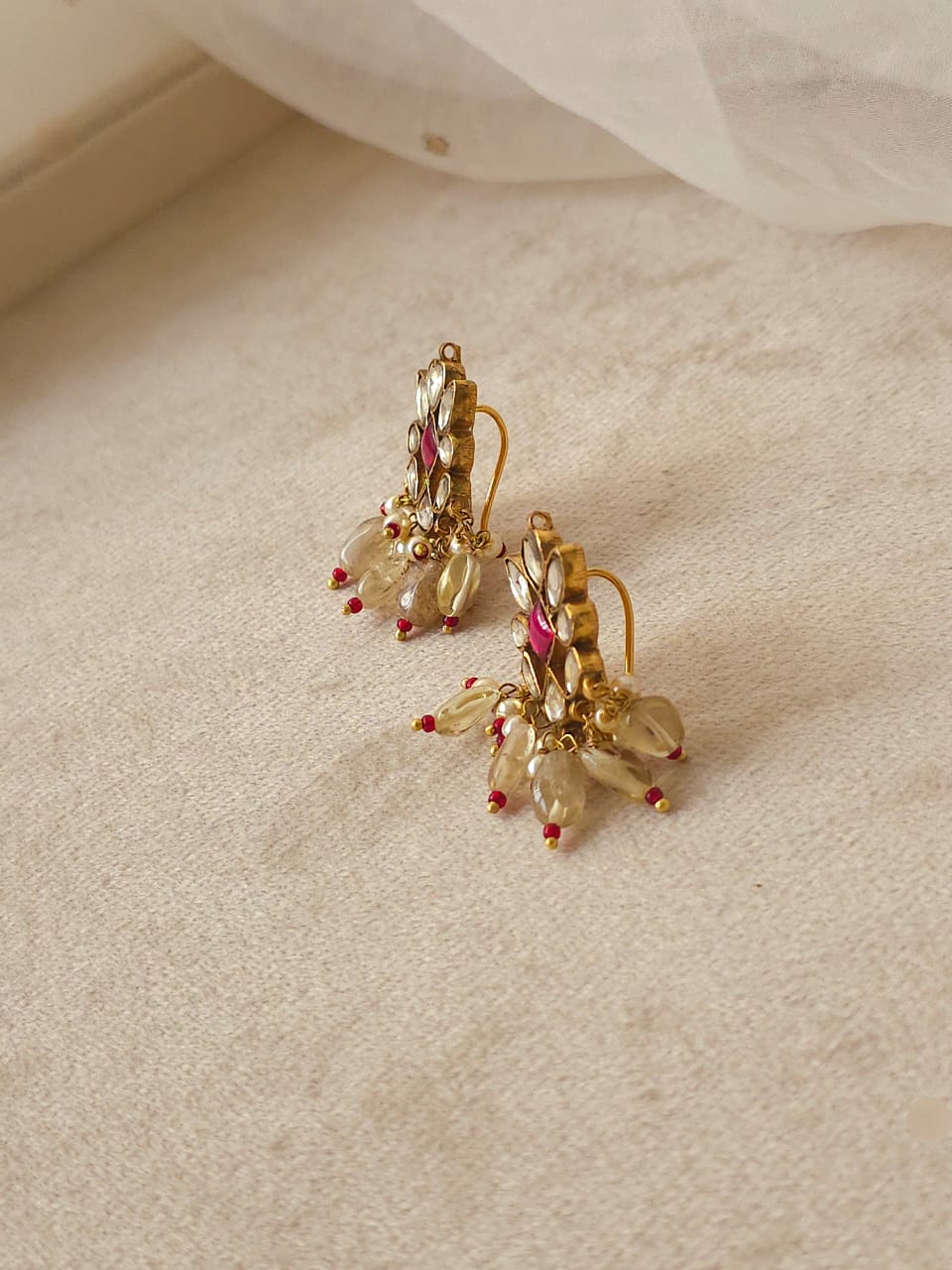 Citrine drops studs
