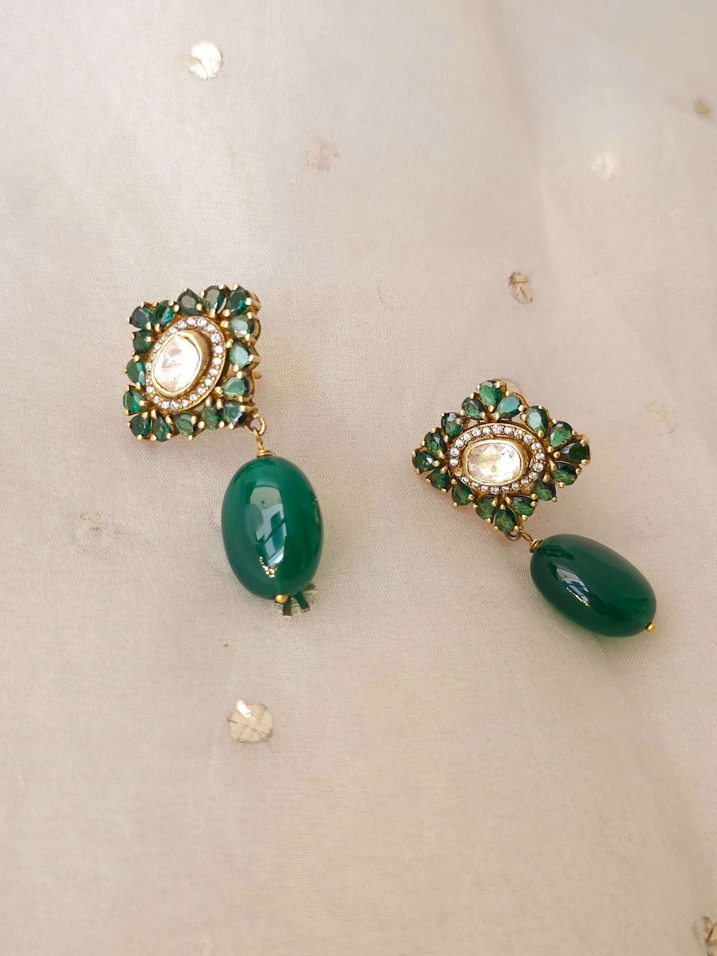 Onyx moissanite silver earrings