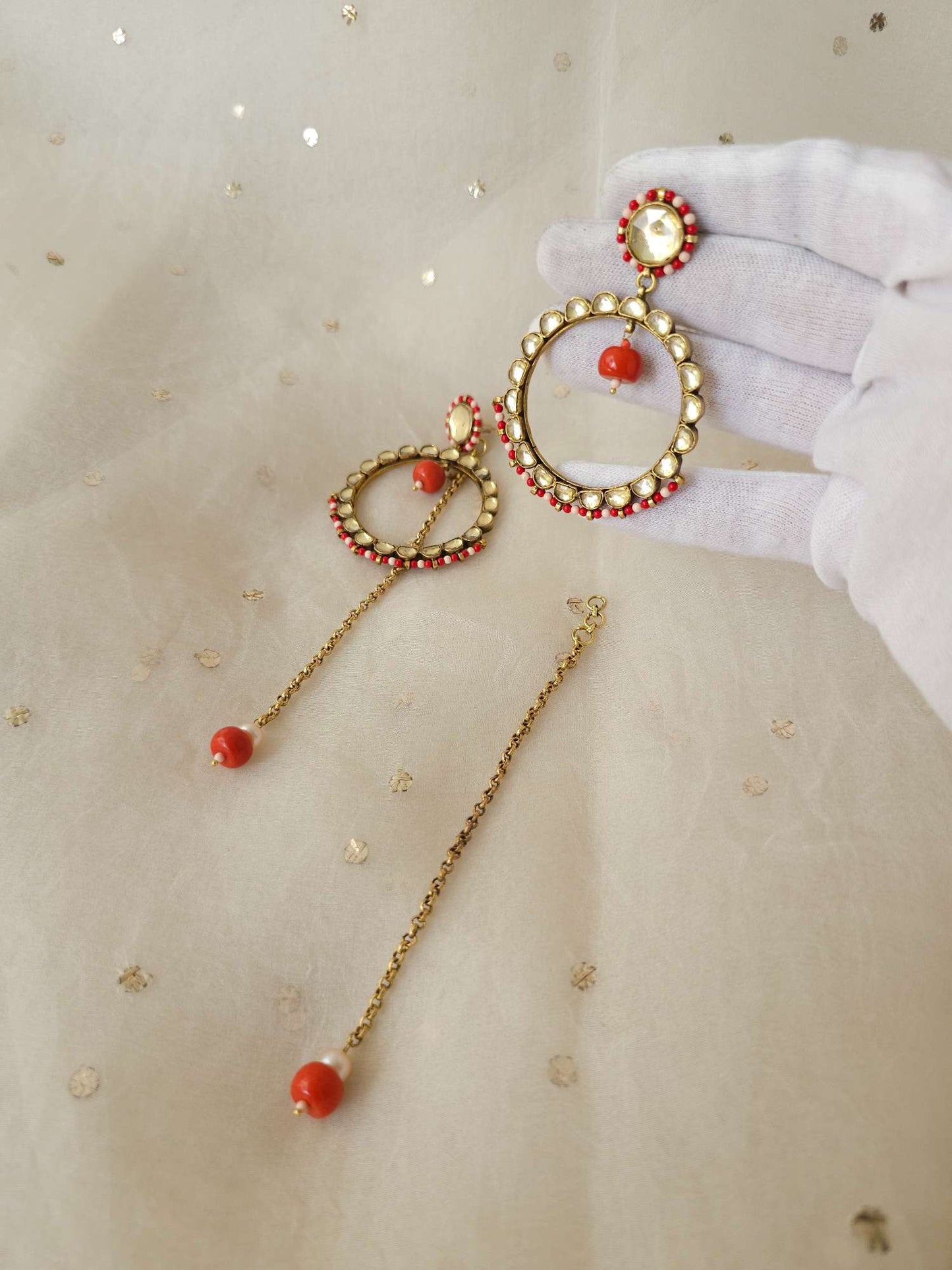 Coral blush hoop earrings