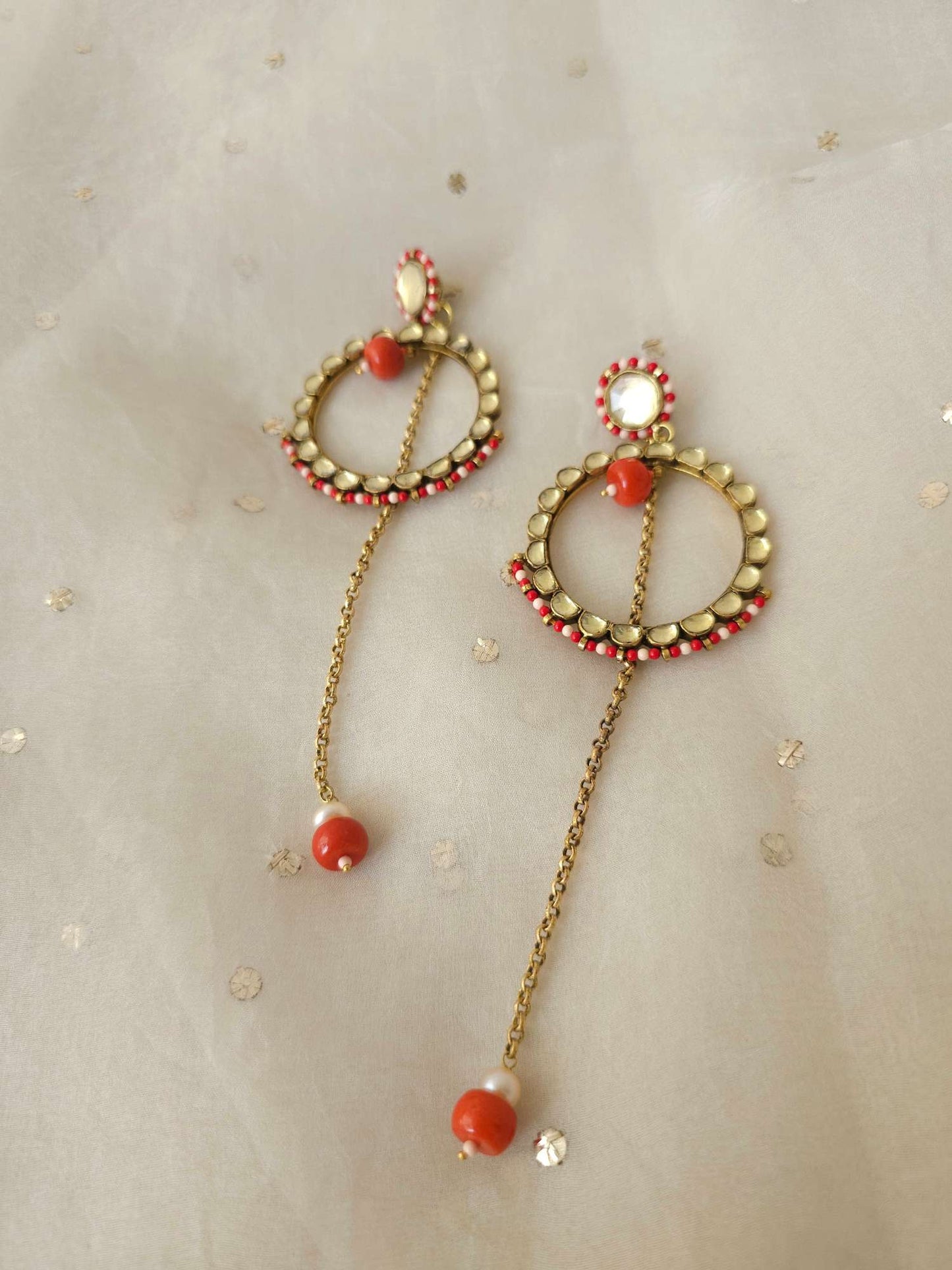 Coral blush hoop earrings