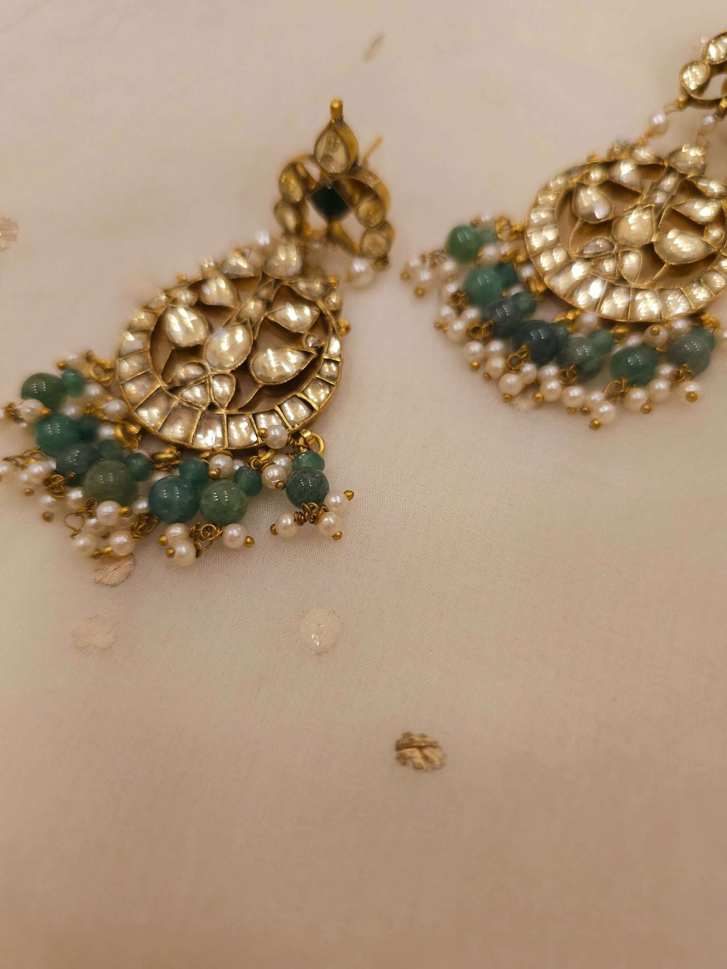 Ridhi sidhi fern chandbali earrings