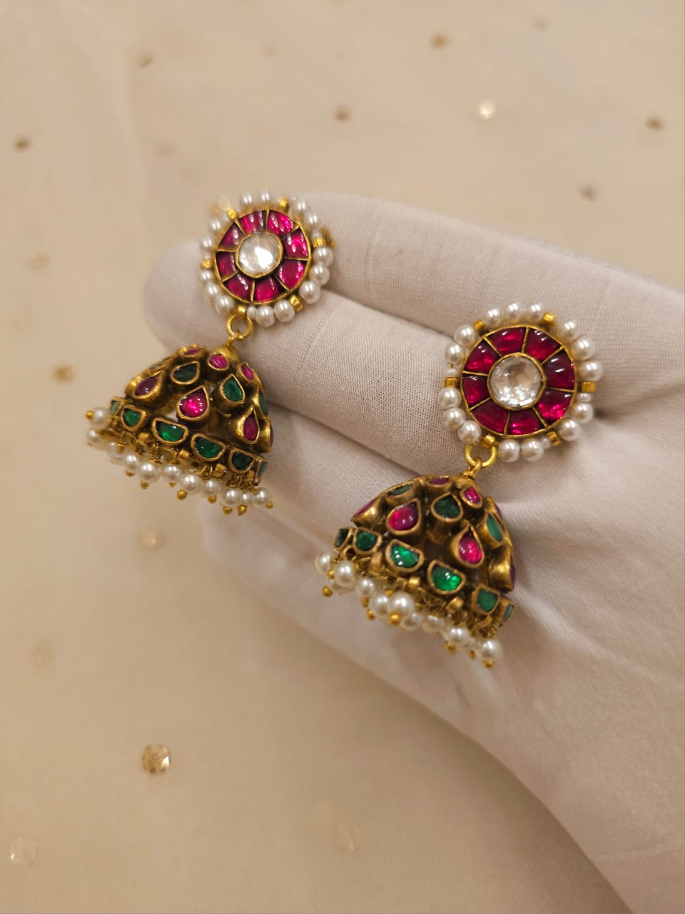 Nainitaal cherry jhumka earrings
