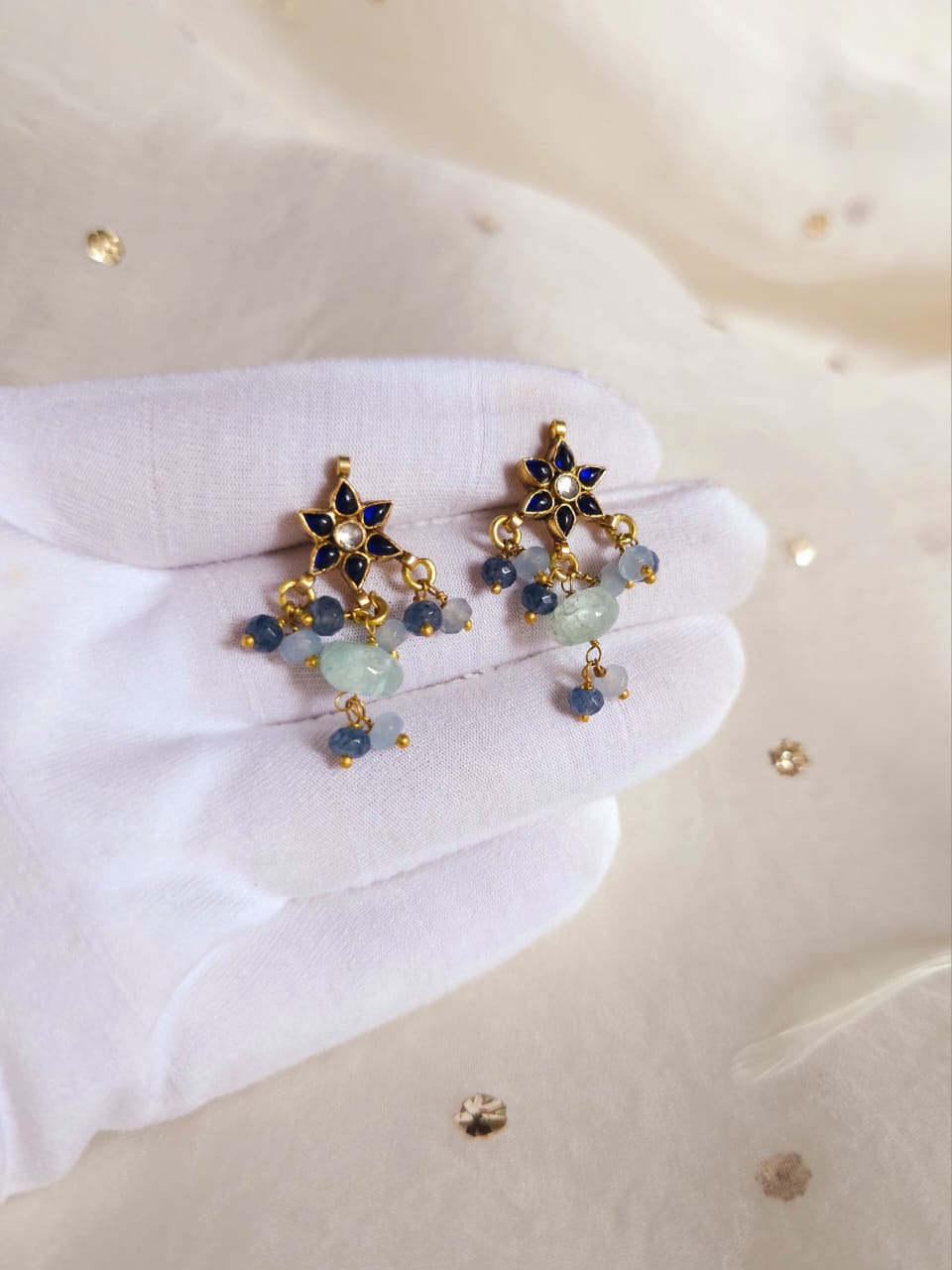 Har-singaar aquamarine small earrings