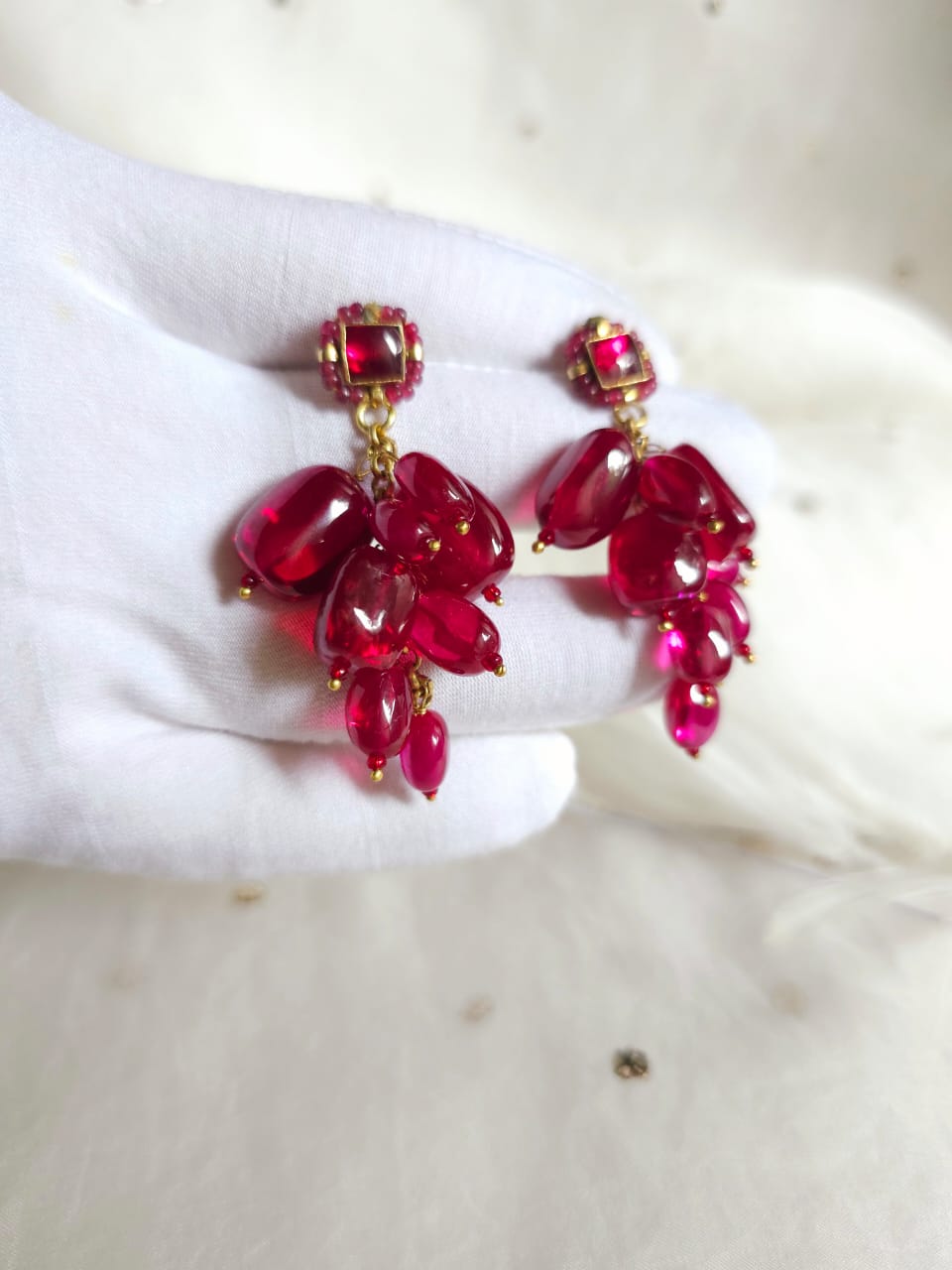 Syrah spinel earrings