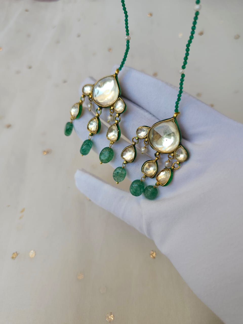 Belasagar green earrings