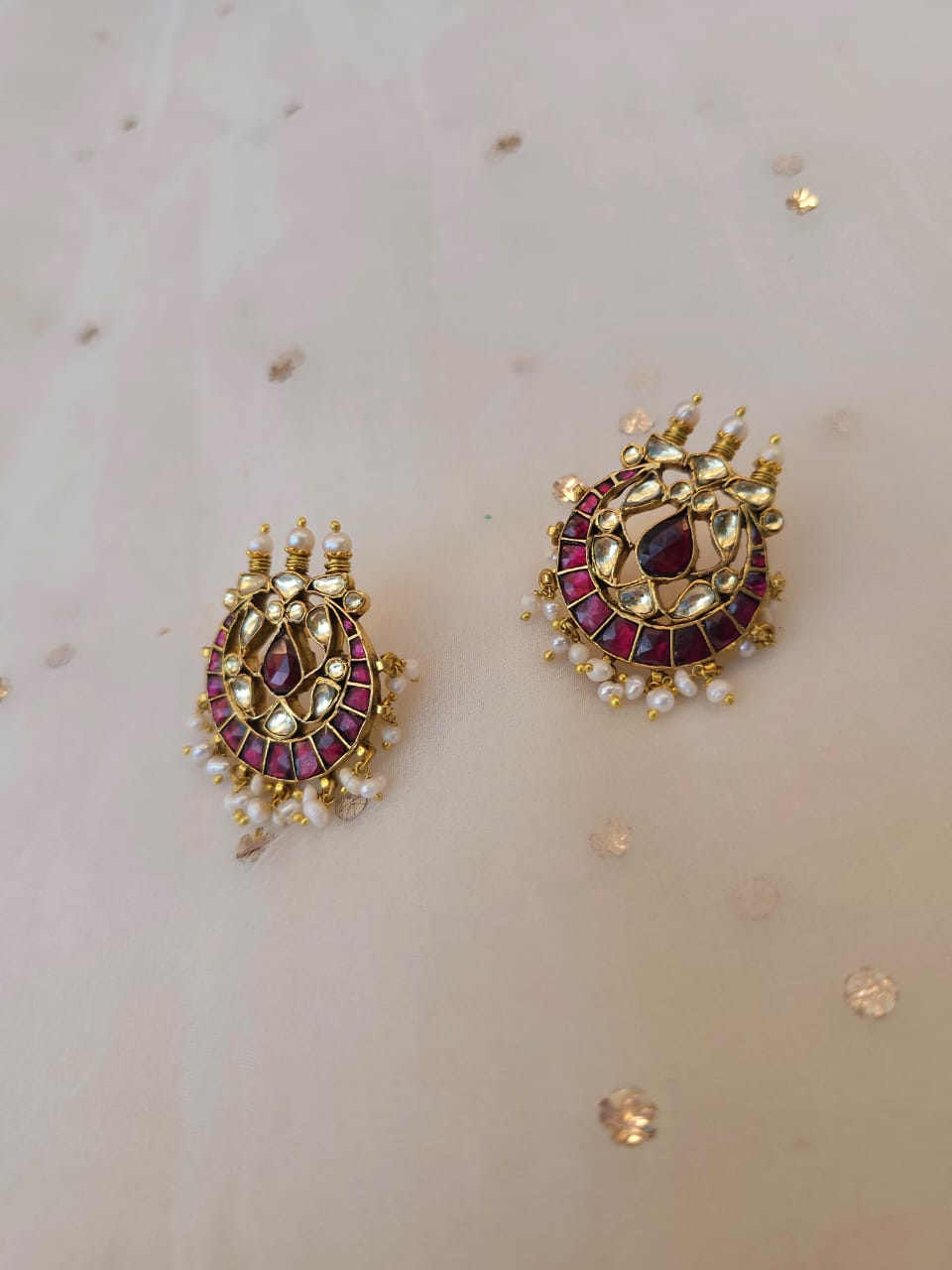 Rhodolite gulkand chand studs