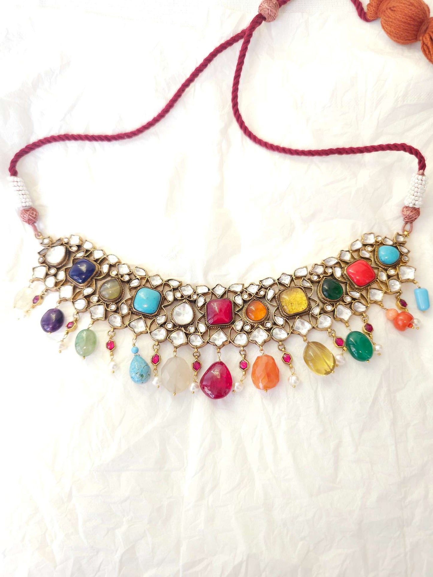 Jayaditya navratan necklace