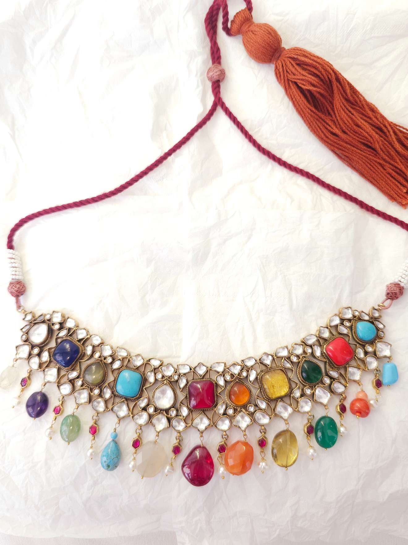 Jayaditya navratan necklace