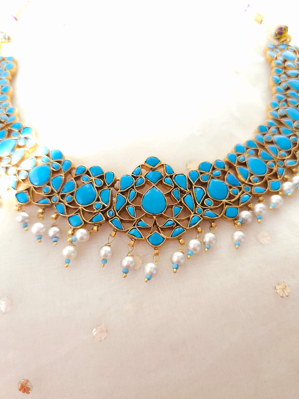 Padmam turquoise necklace set