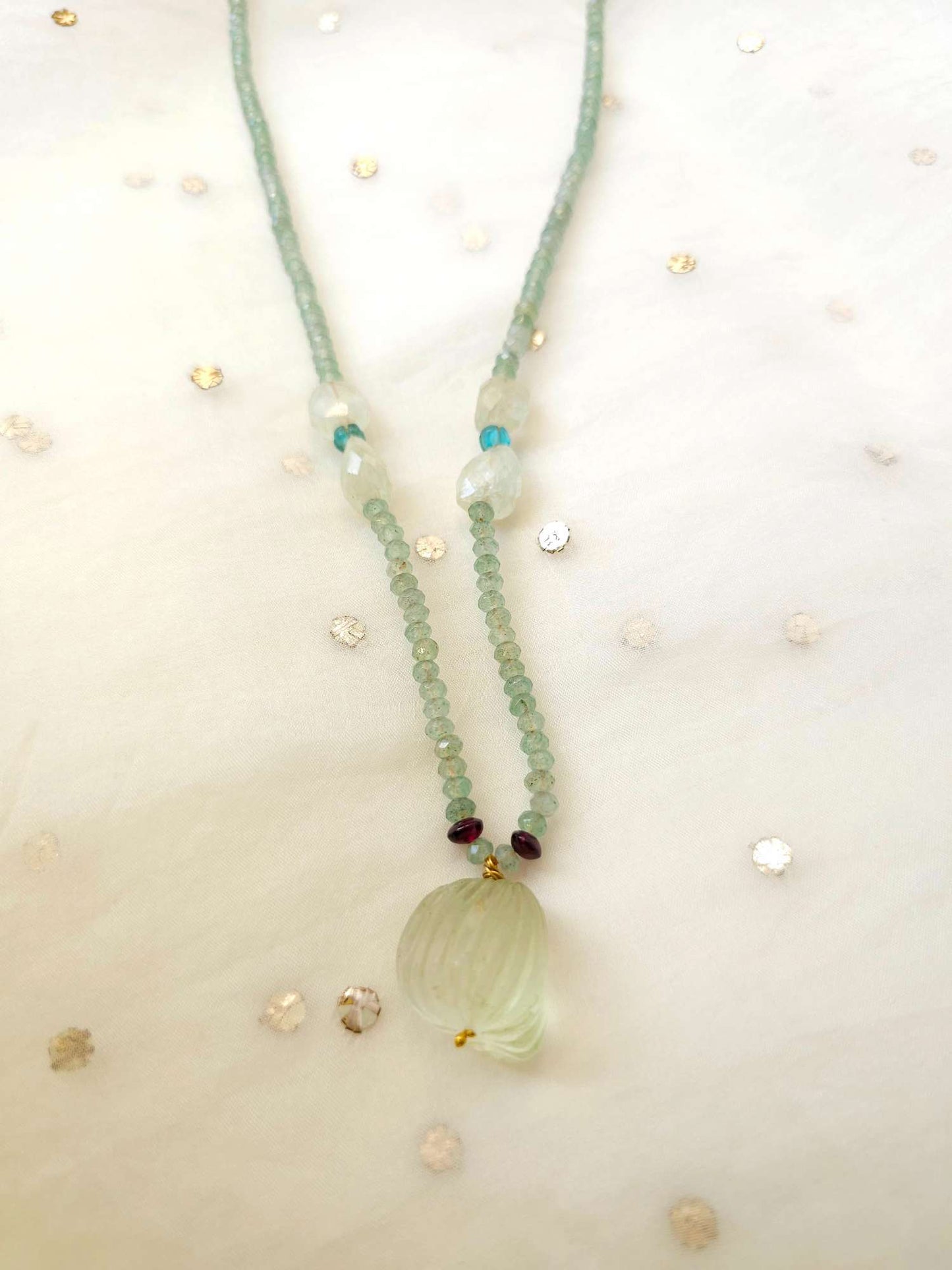 Aventurine tumble long necklace