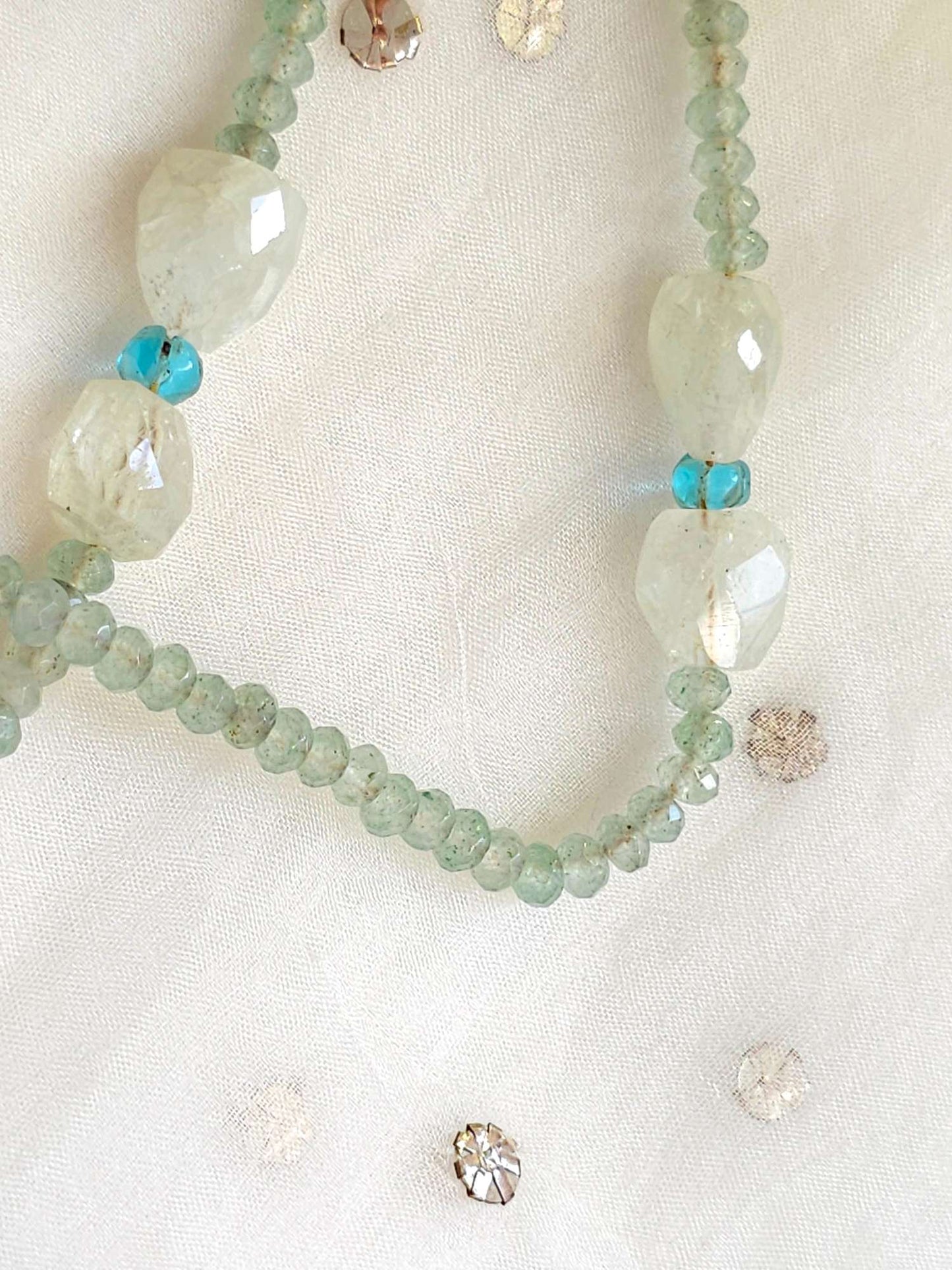 Aventurine tumble long necklace
