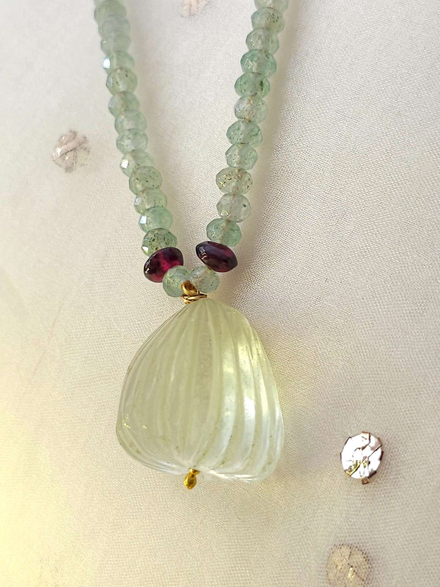 Aventurine tumble long necklace
