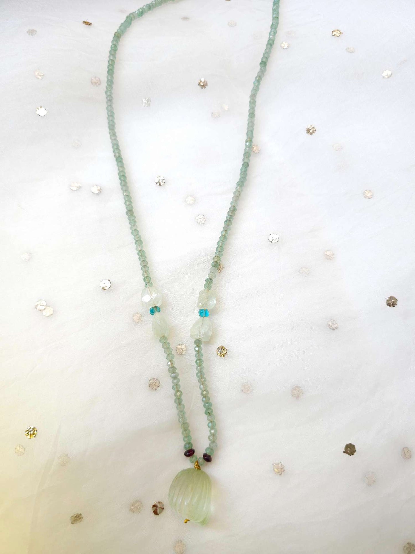 Aventurine tumble long necklace