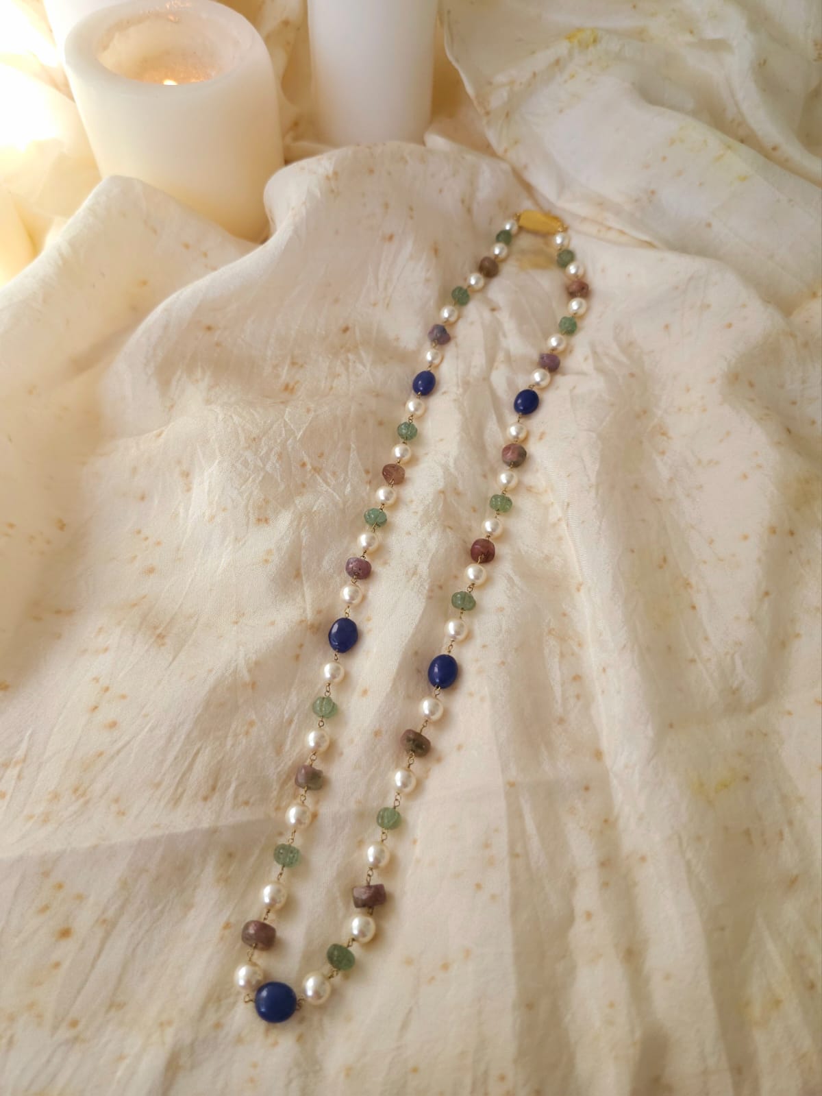 Swarovski pearls tourmaline necklace