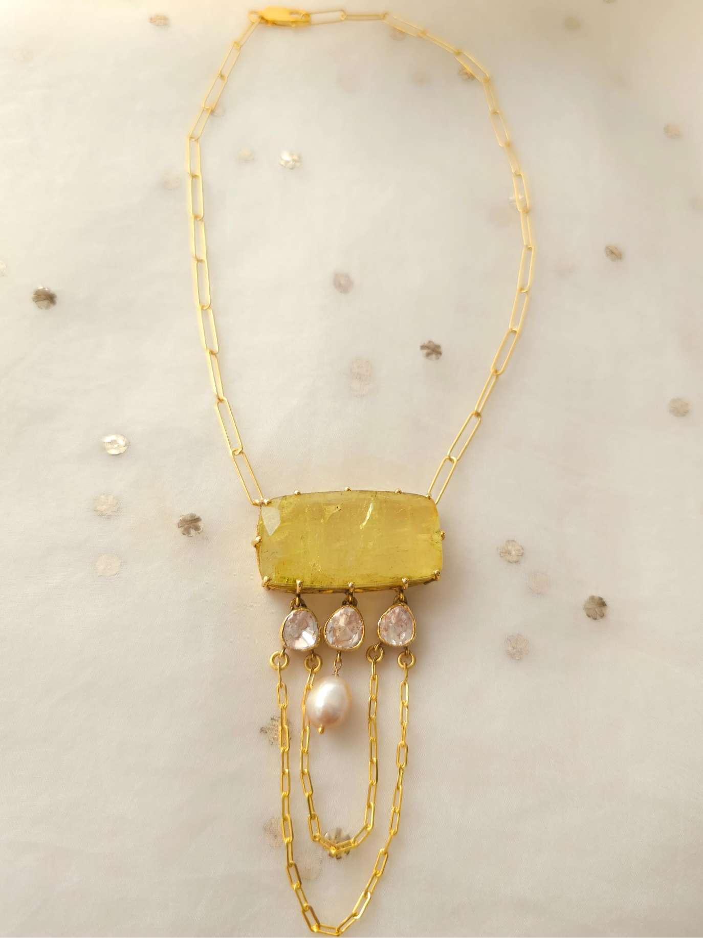 Angoori silver necklace