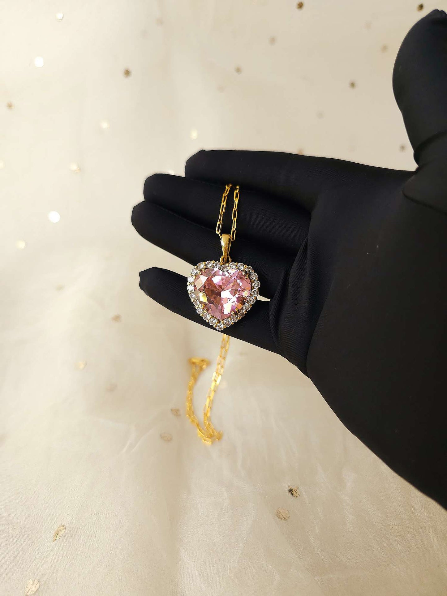 Pink cupcake silver necklace