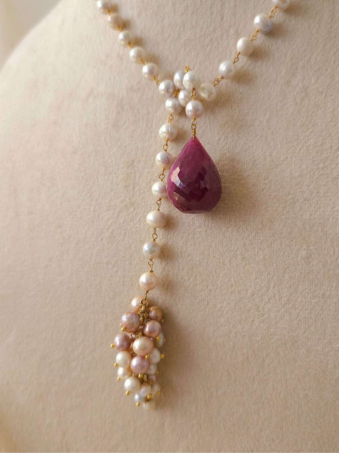 Syrah ruby drop necklace