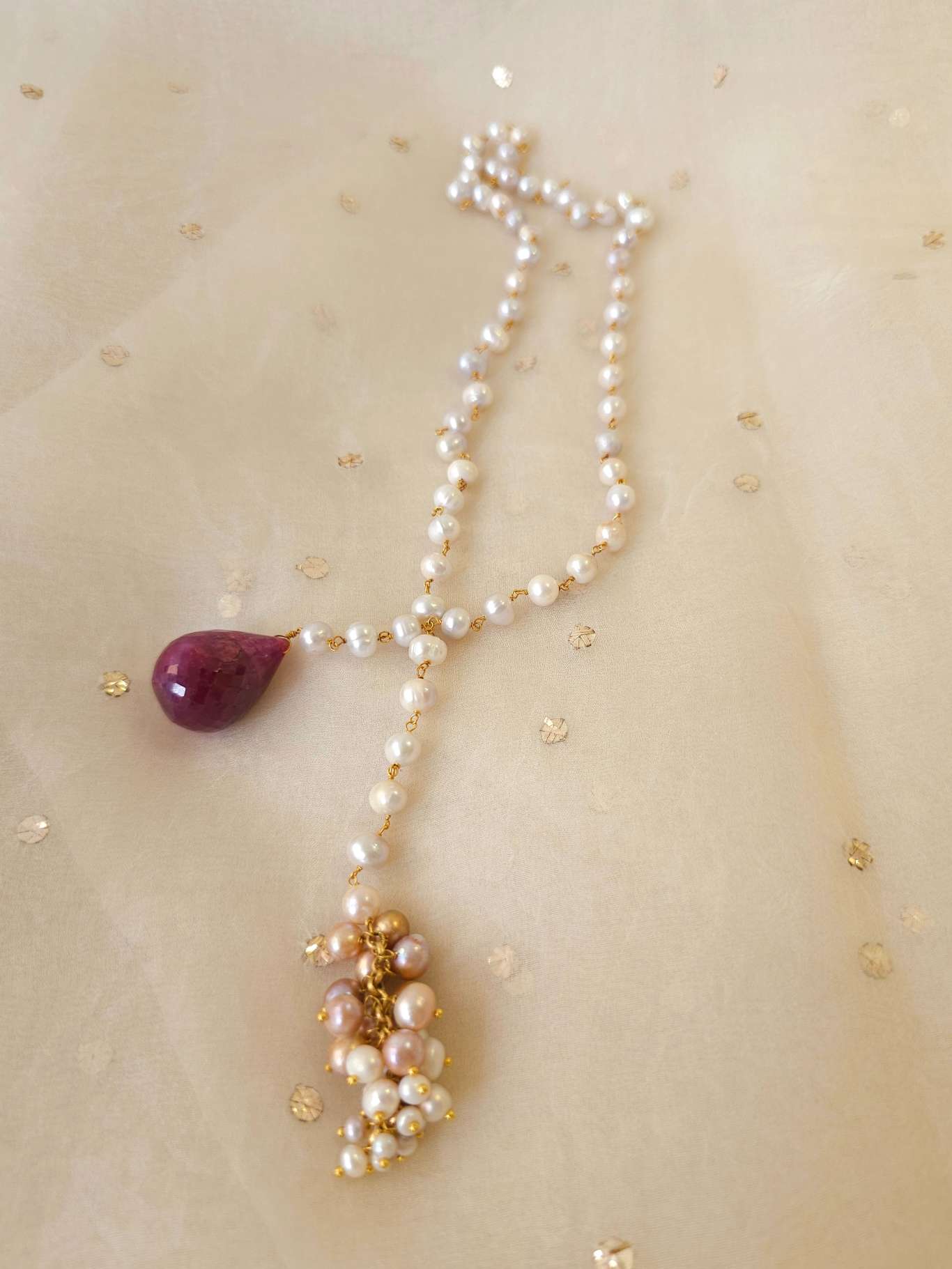 Syrah ruby drop necklace