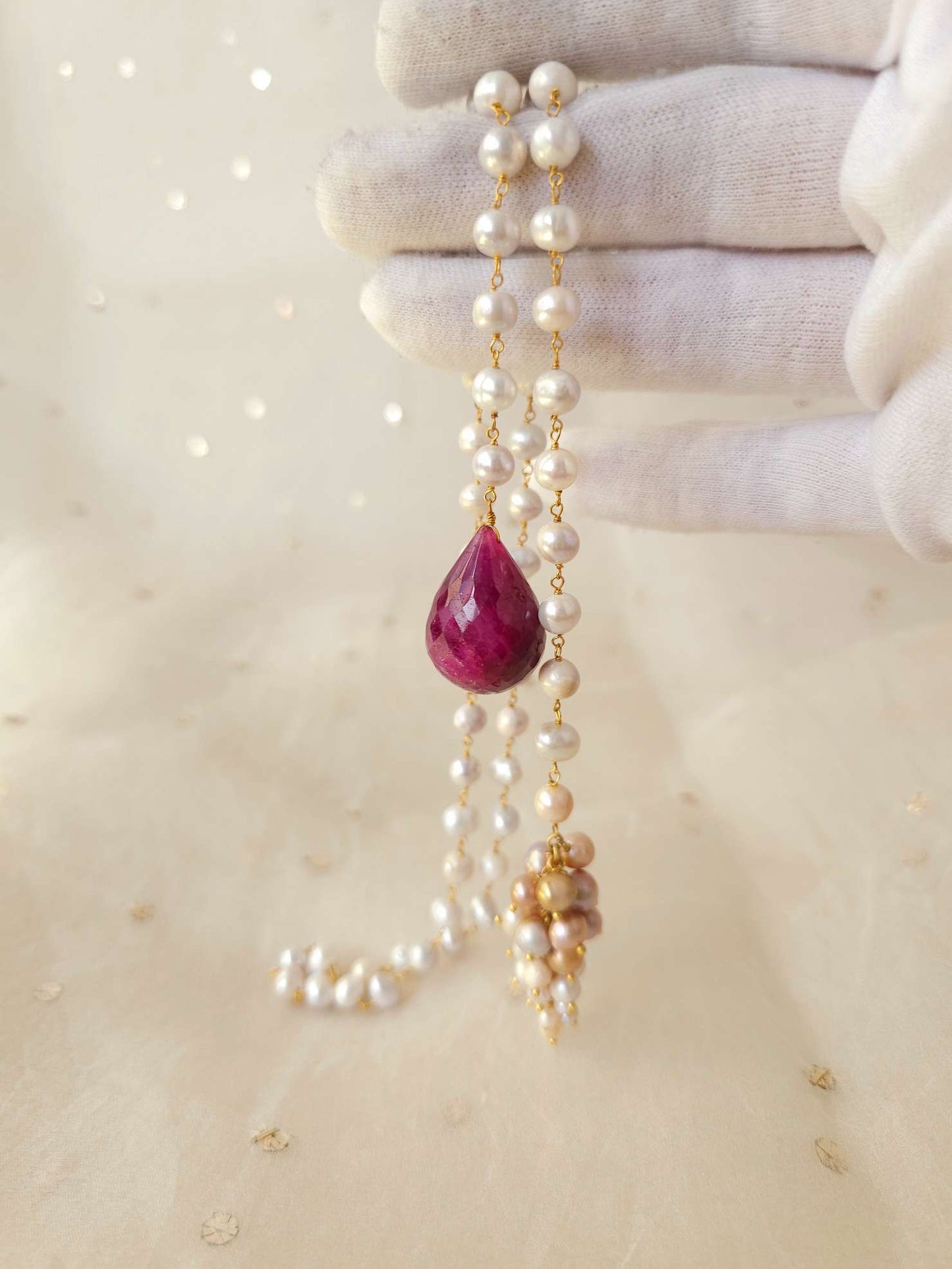 Syrah ruby drop necklace