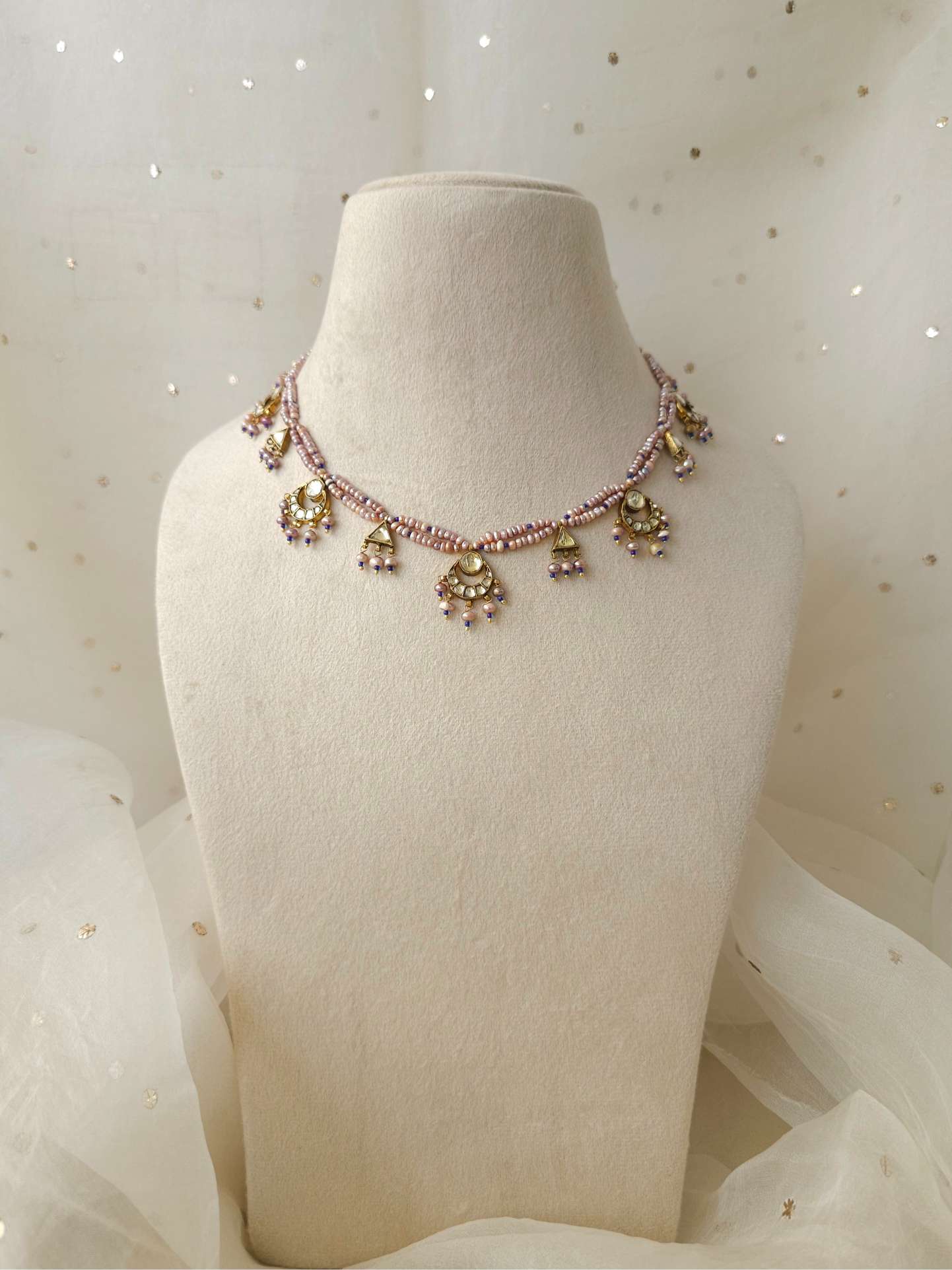 Blush moon necklace