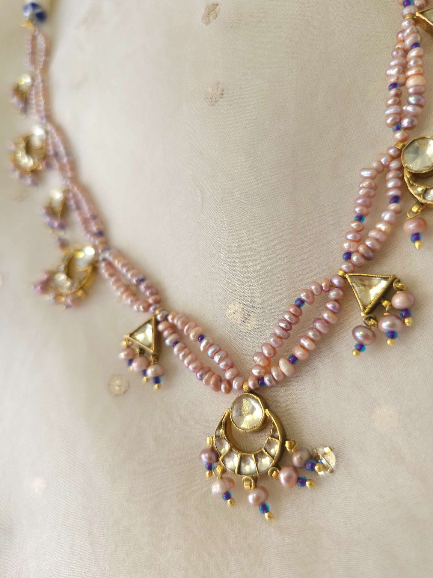 Blush moon necklace