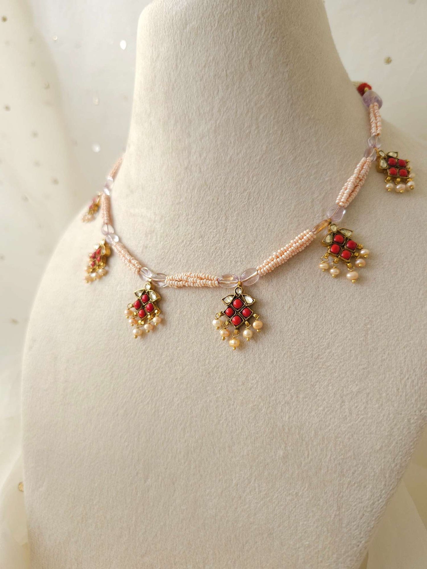 Coral blush necklace