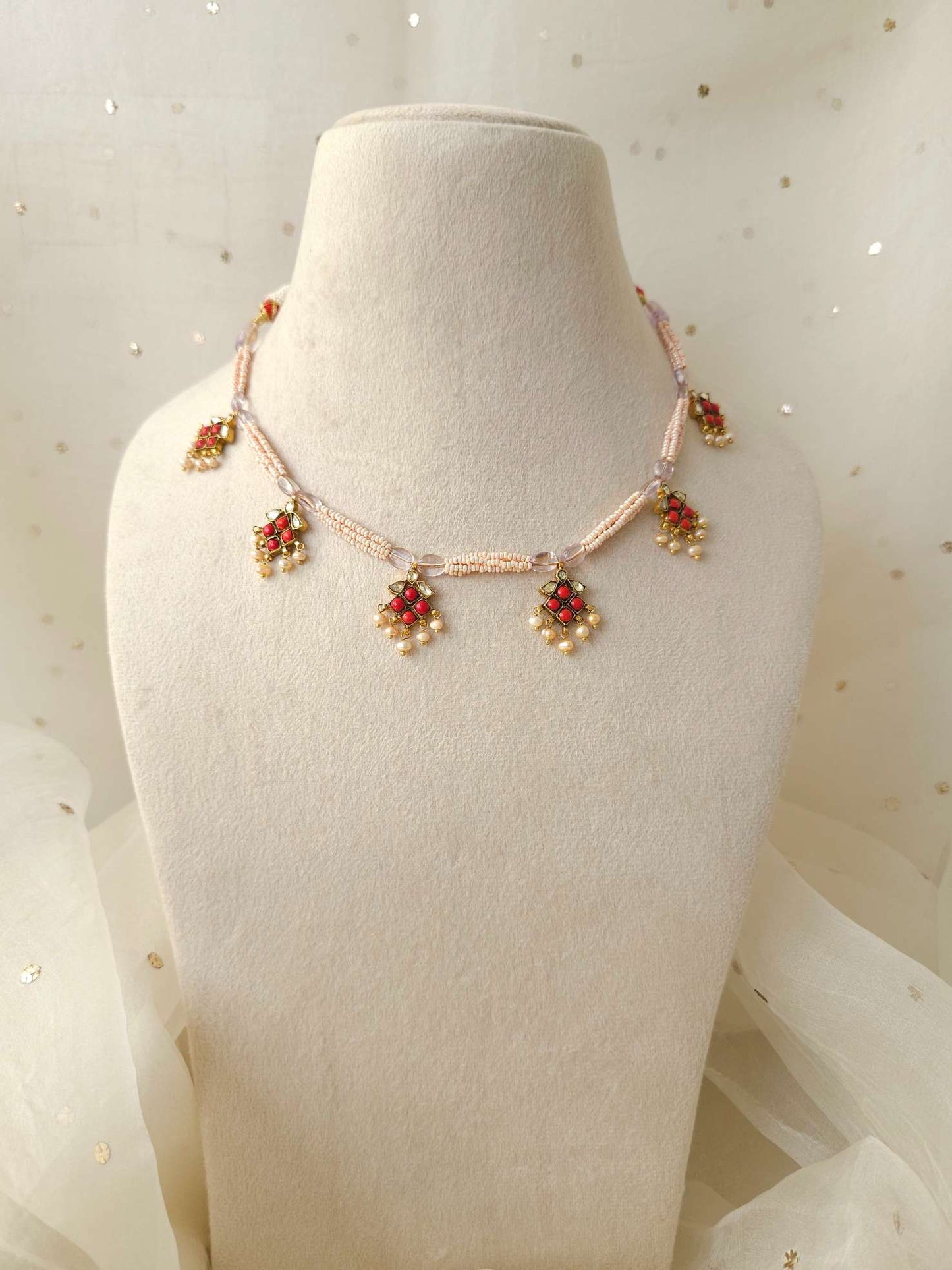 Coral blush necklace