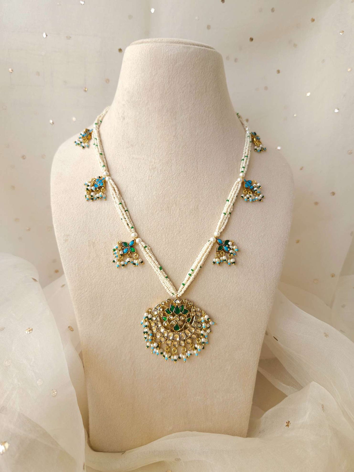 Paan kamal long necklace set