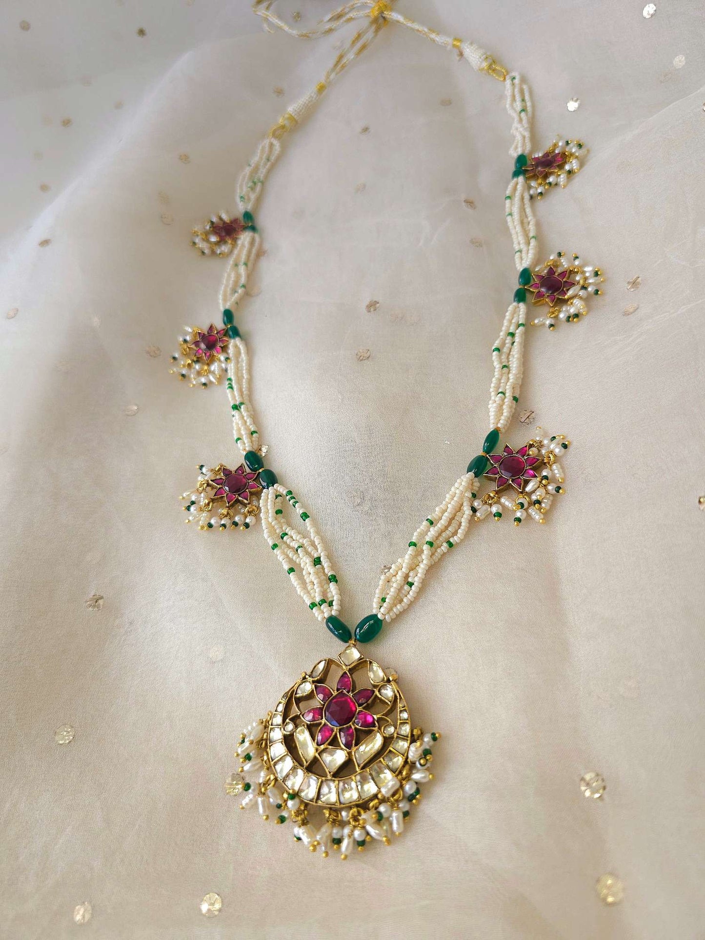 Rhodolite gulkand long necklace