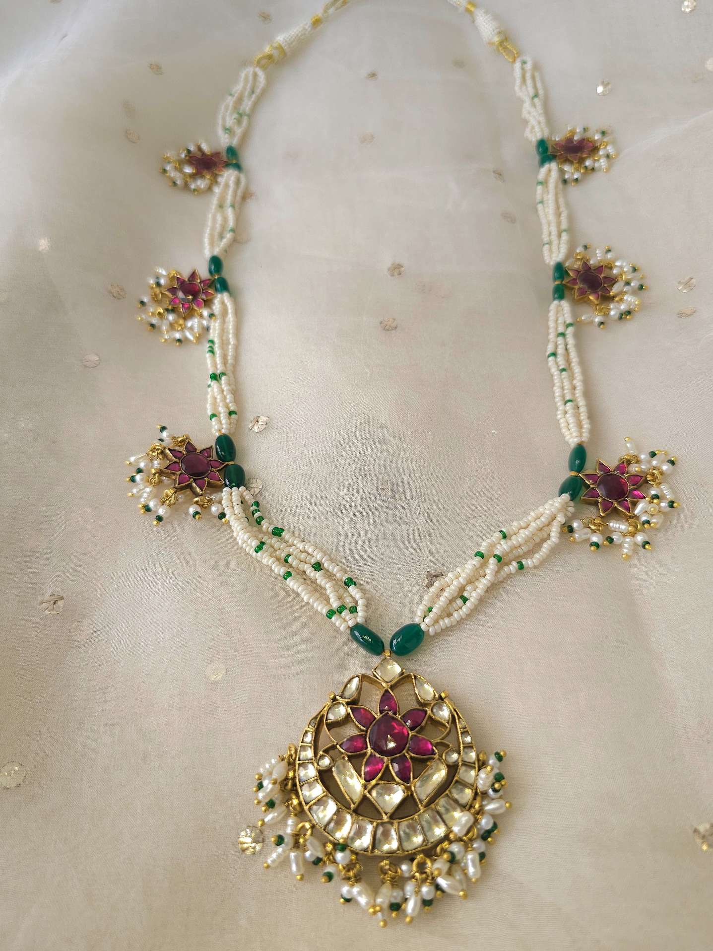Rhodolite gulkand long necklace