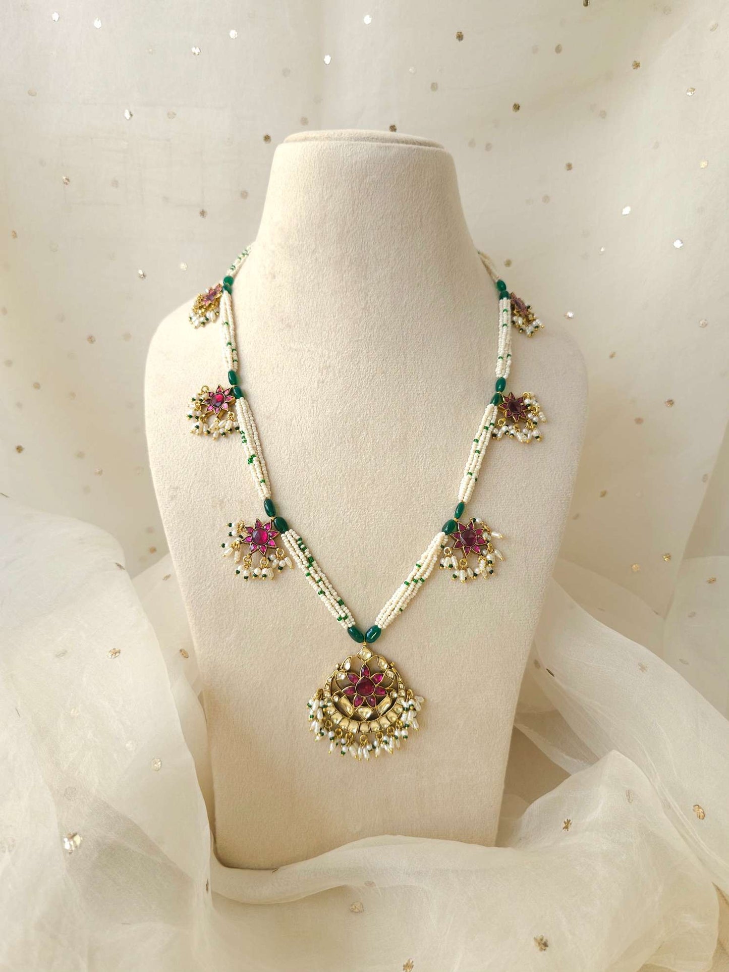 Rhodolite gulkand long necklace