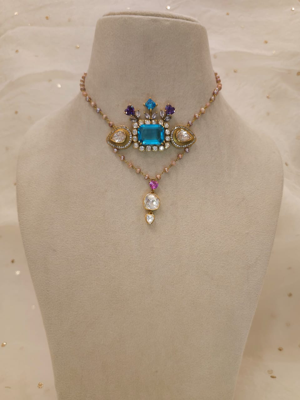 Cyan tamara silver necklace