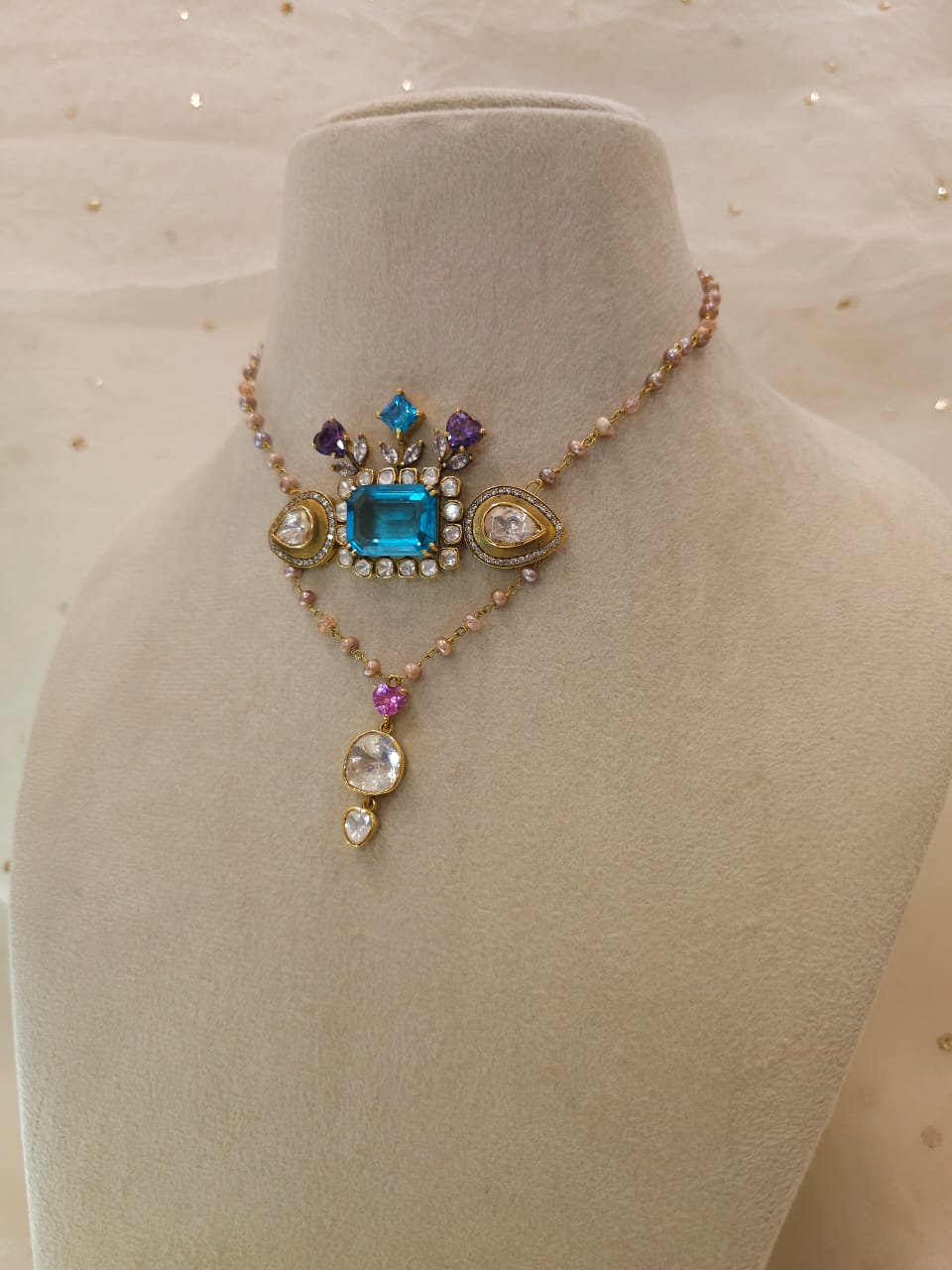 Cyan tamara silver necklace